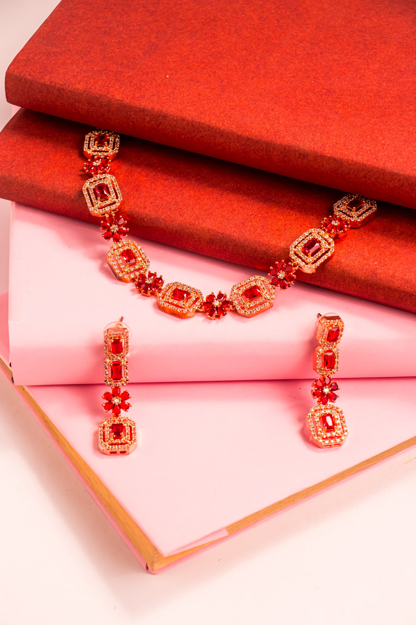 Ruby Throne Necklace Set