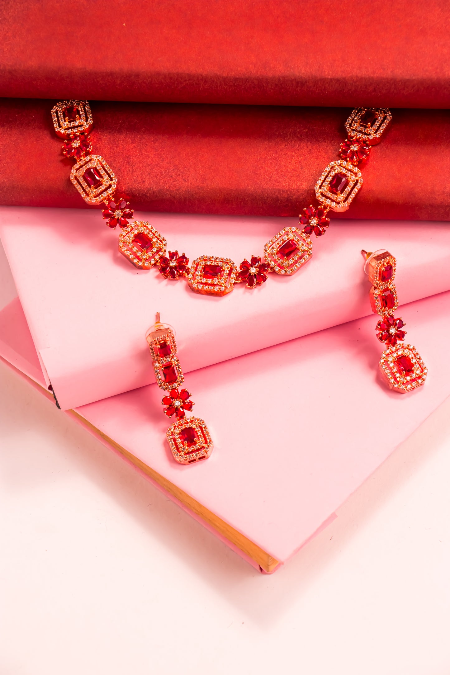 Ruby Throne Necklace Set
