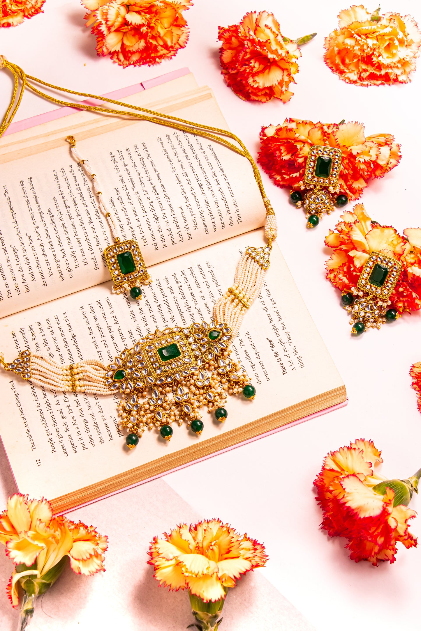 Padmavati's Silk Polki Choker Necklace Set