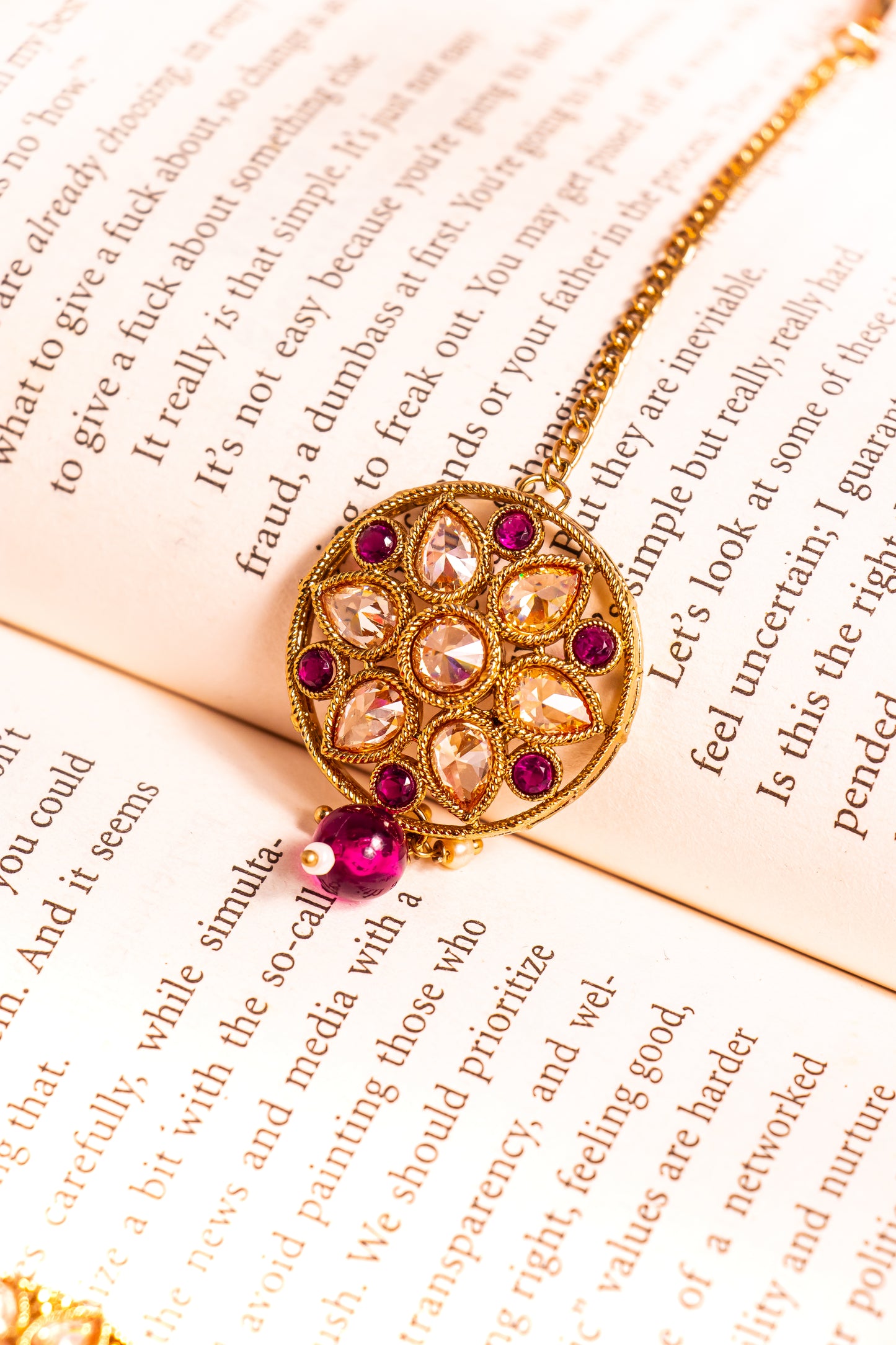 Padmini Polki Purple Choker Necklace Set