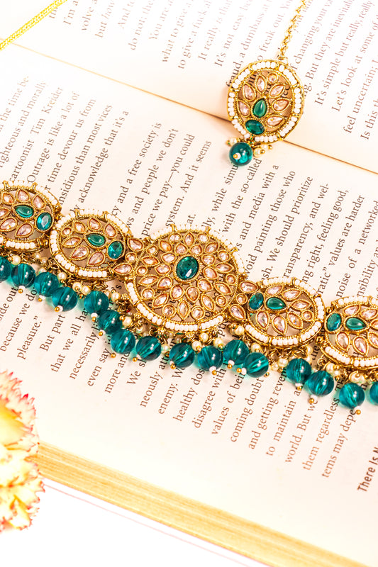 Lotus Dream Polki Choker Necklace Set