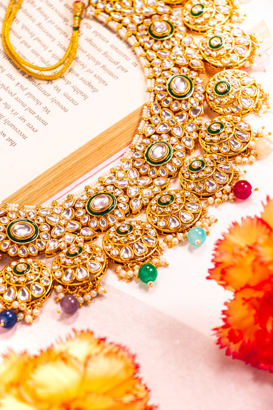 Jahan's Treasure Multicolour Kundan Necklace