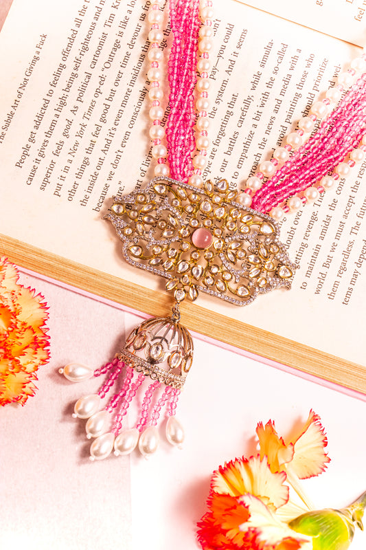 Padmavati's Mirage Polki Long Necklace Set