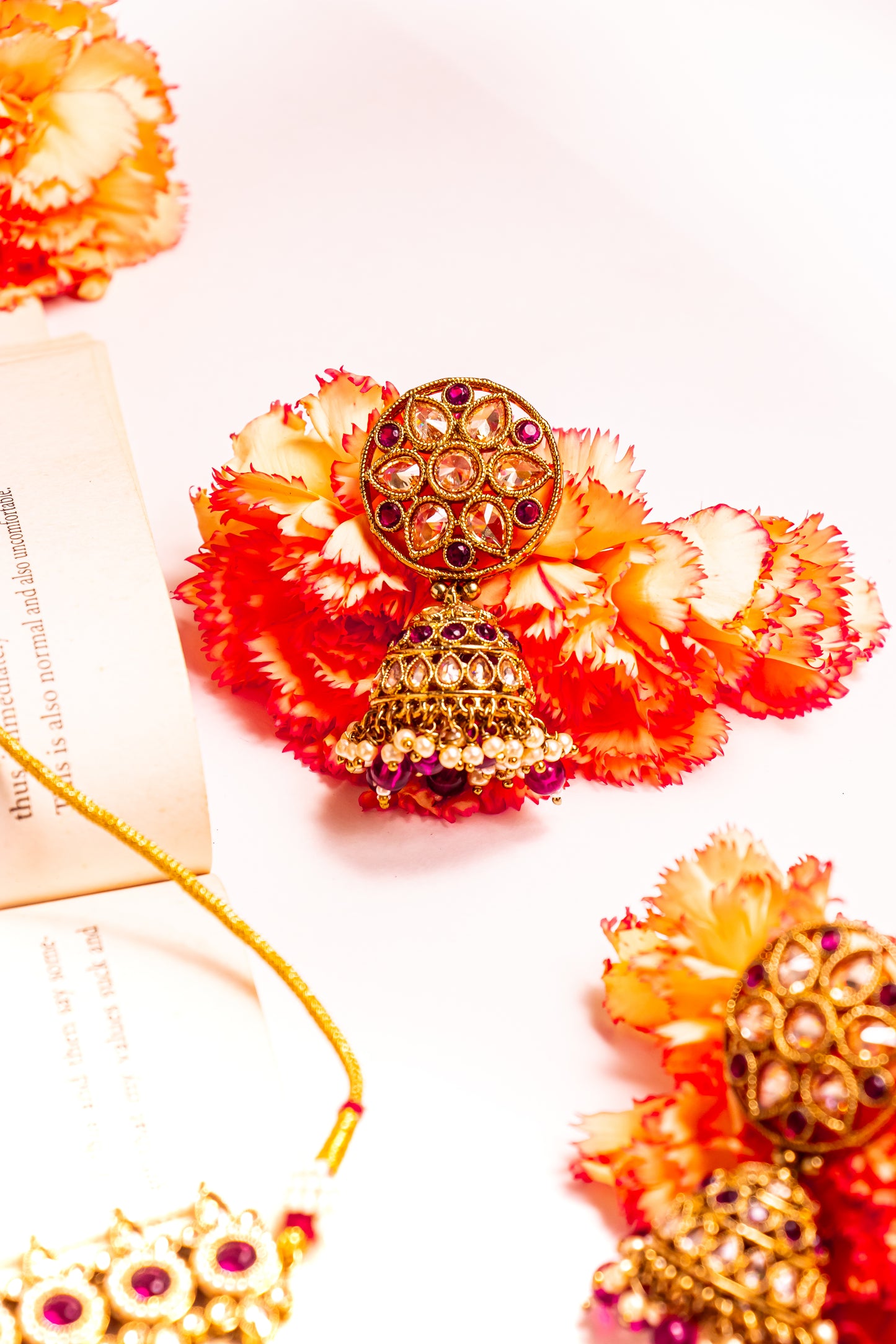 Padmini Polki Purple Choker Necklace Set