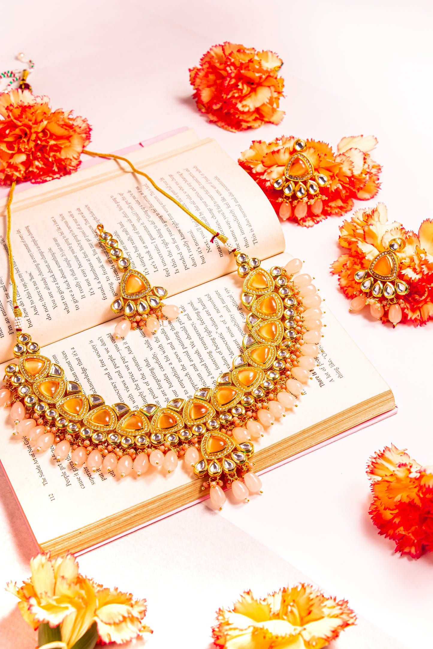 Jahan's Heritage Pink Kundan Necklace Set