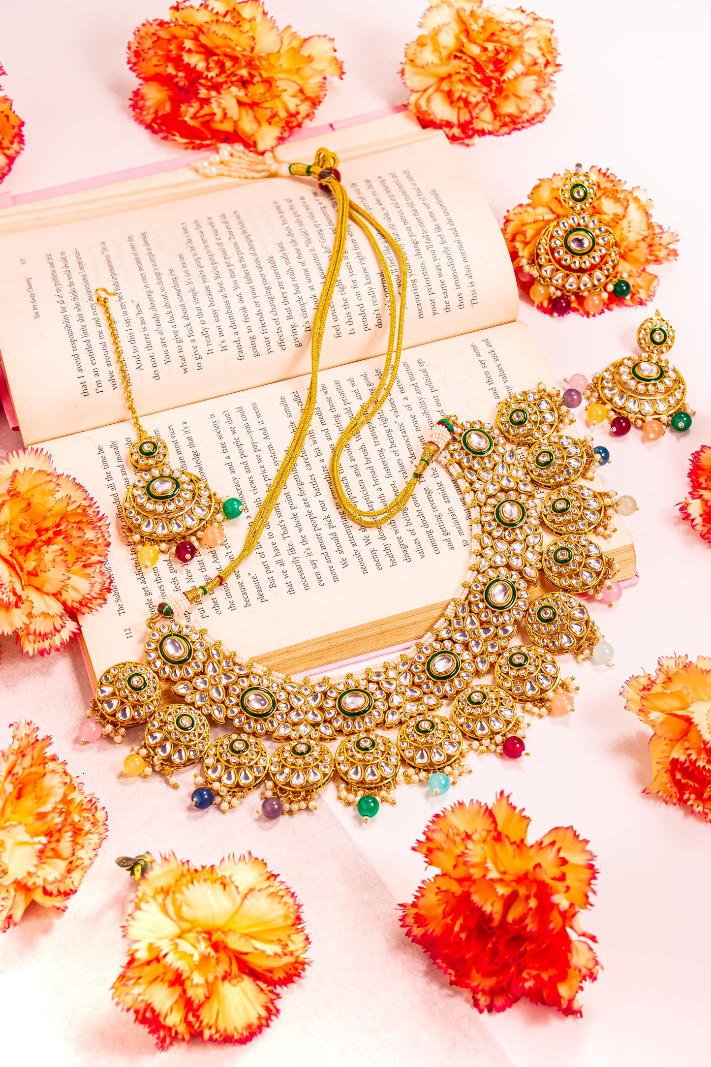 Jahan's Treasure Multicolour Kundan Necklace