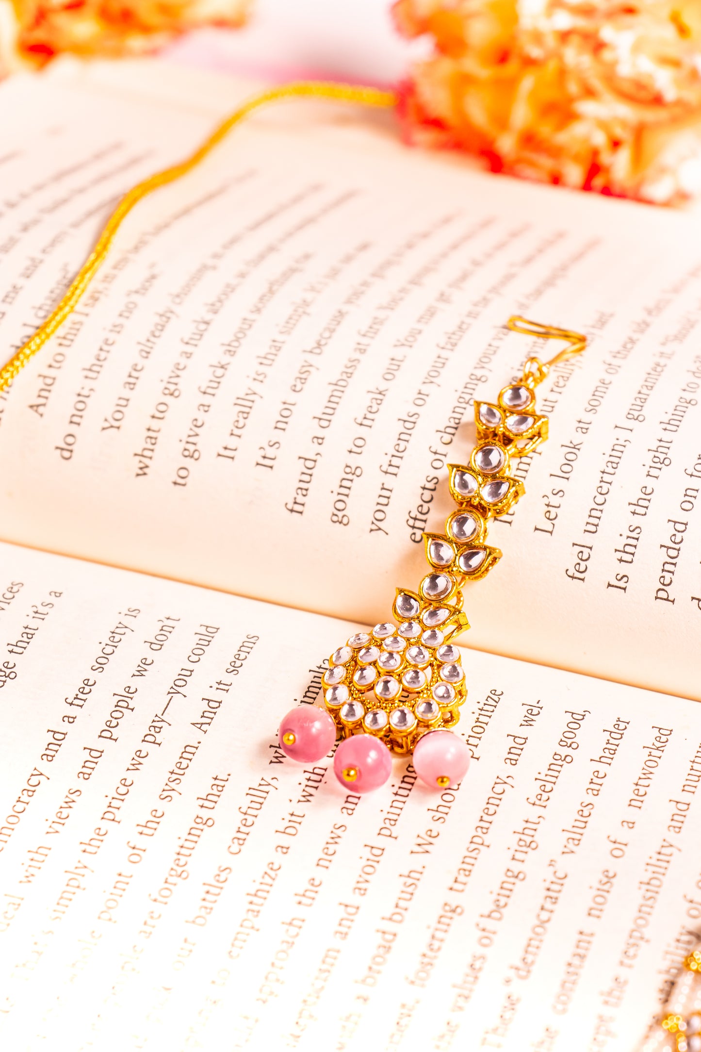 Jahan's Glow Pink Kundan Necklace Set