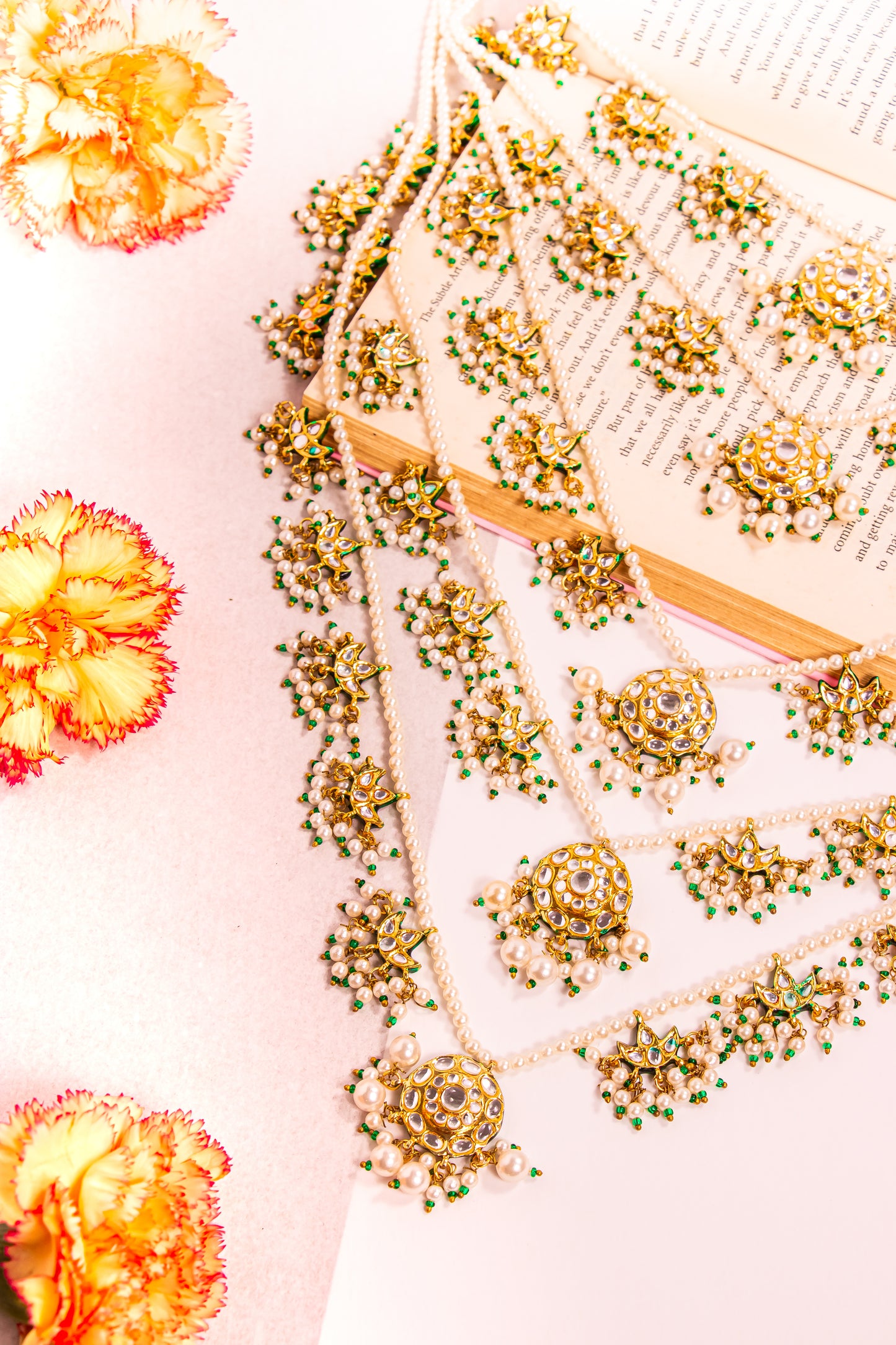 Jahan's Luster Long Kundan Necklace Set