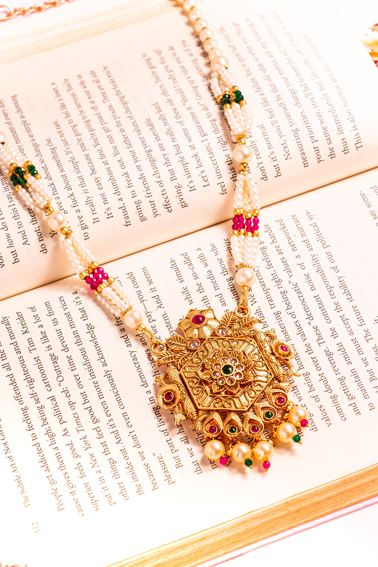 Aishwarya Pearl Long Necklace Set