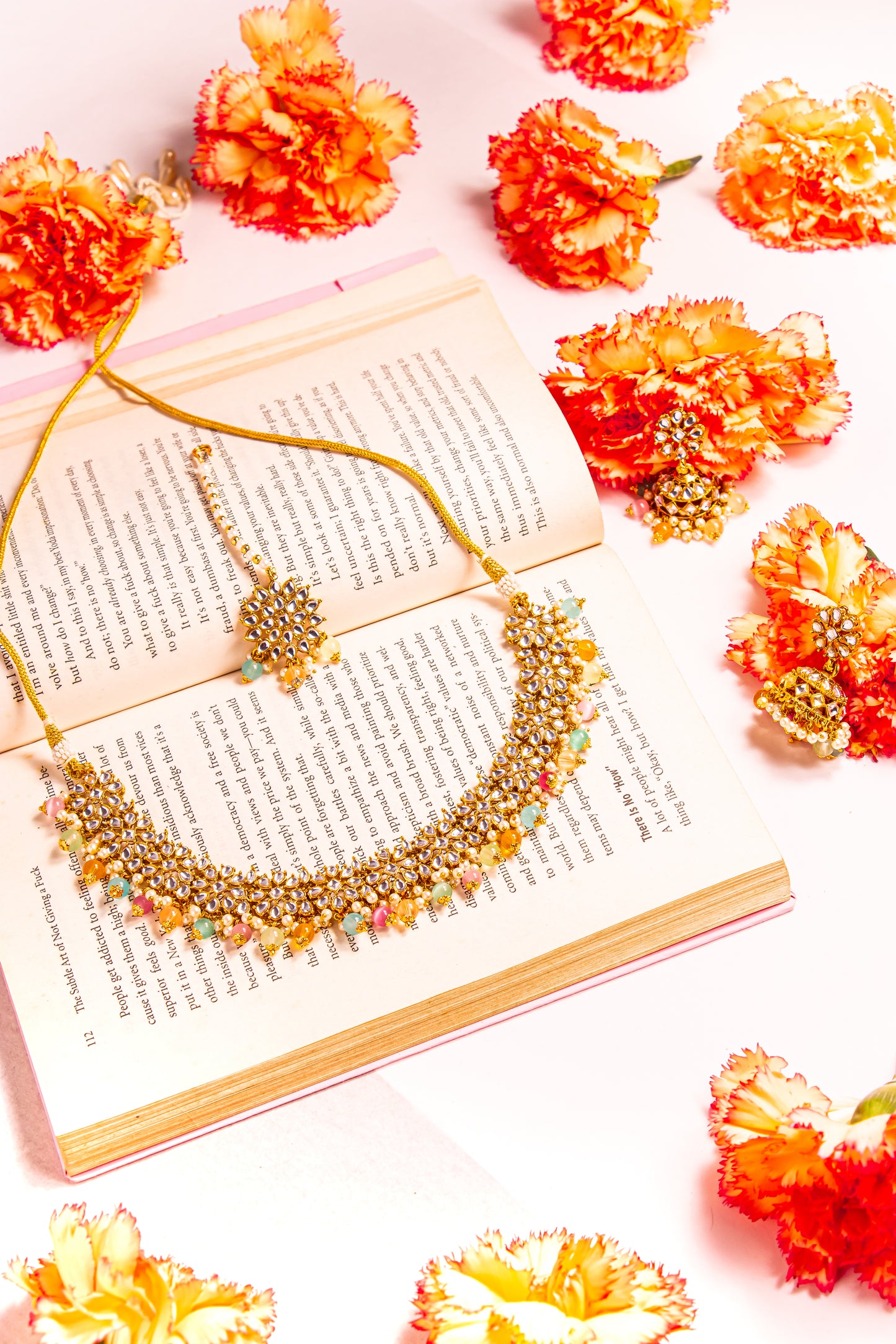 Jahan's Heart Multicolour Kundan Necklace Set