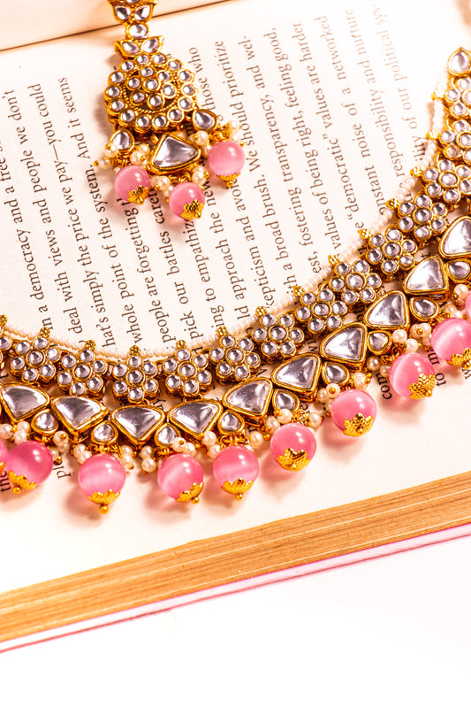 Noor's Horizon Pink Kundan Necklace Set