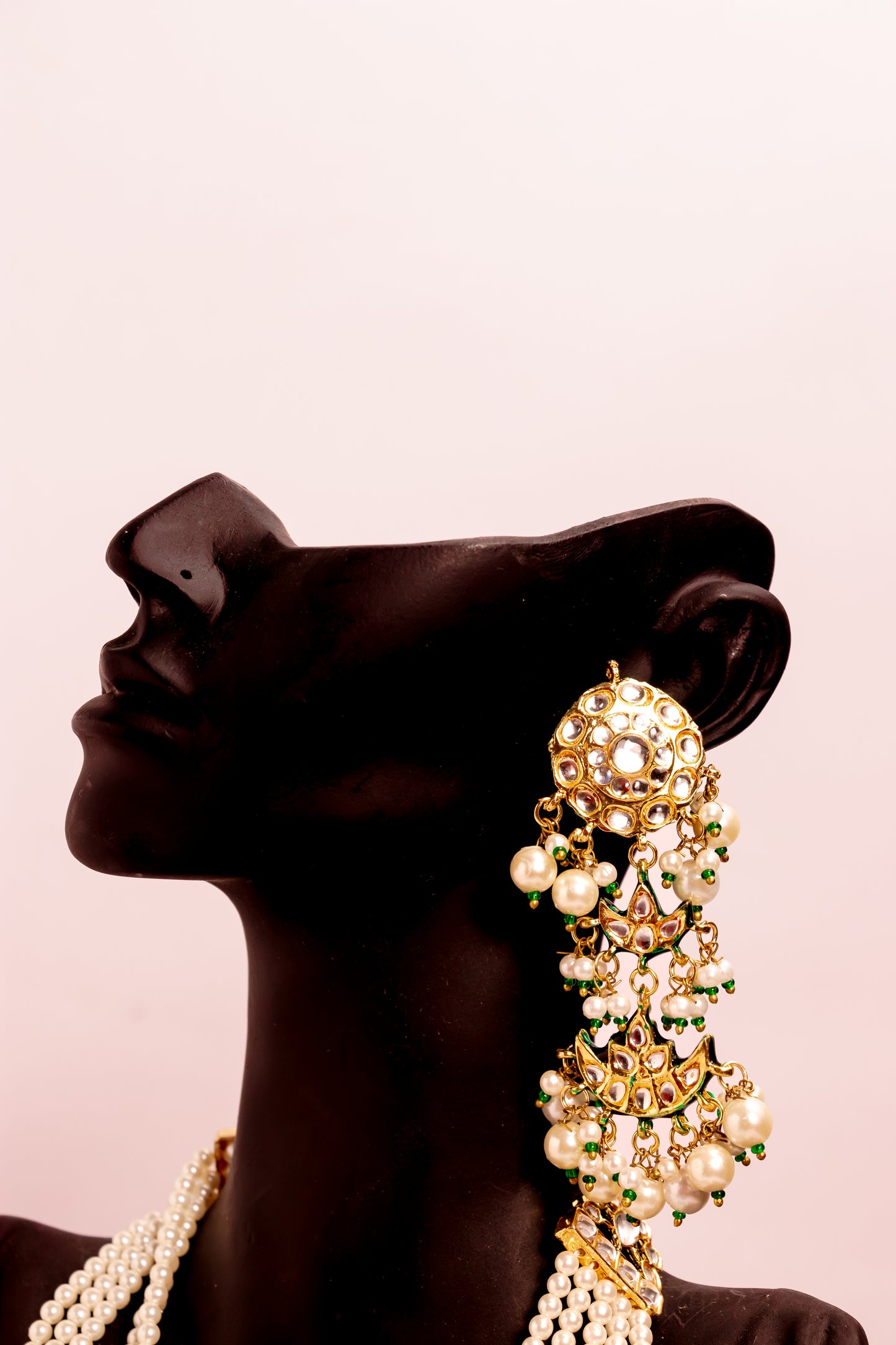 Jahan's Luster Long Kundan Necklace Set