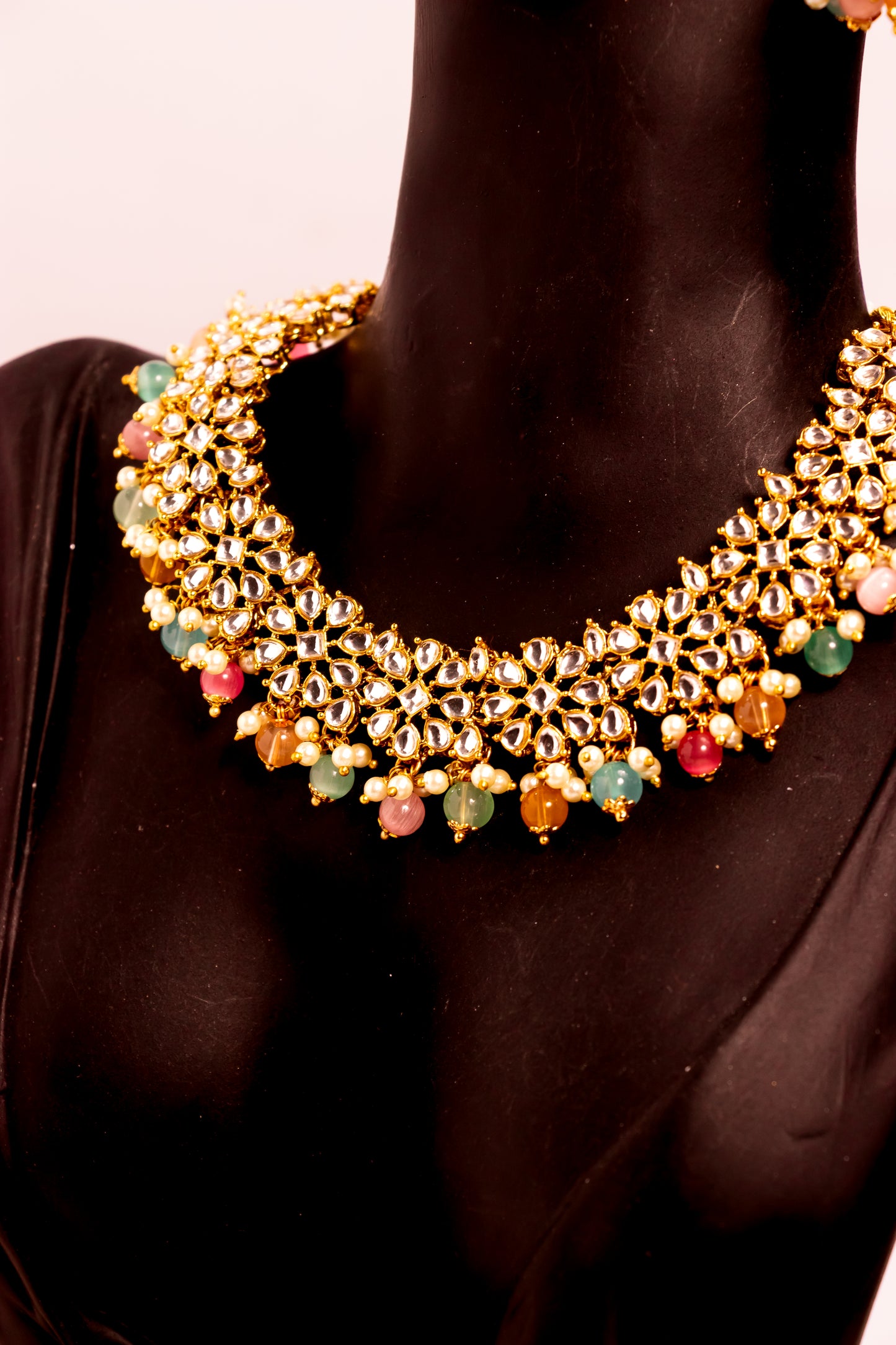 Jahan's Heart Multicolour Kundan Necklace Set