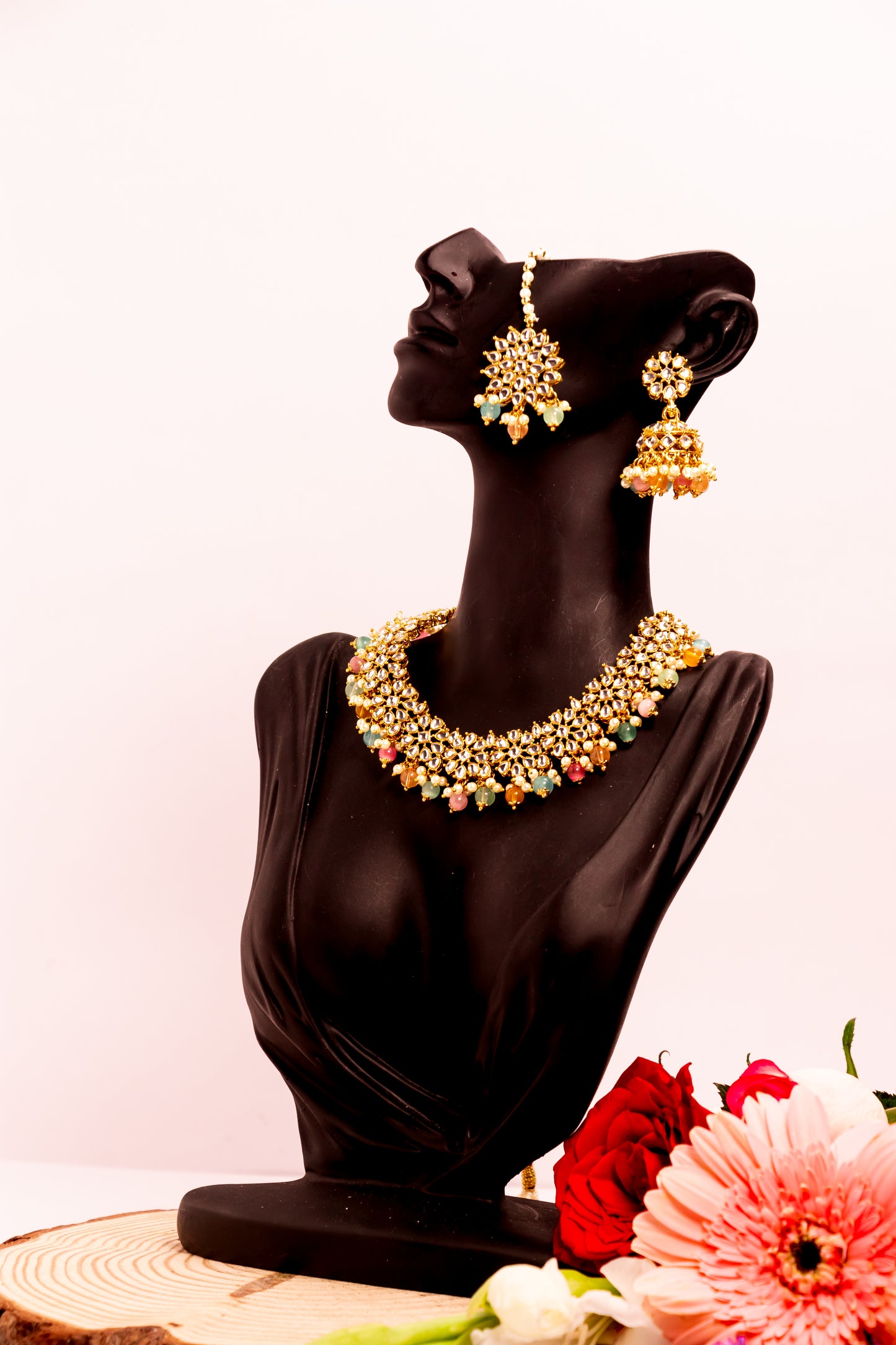 Jahan's Heart Multicolour Kundan Necklace Set