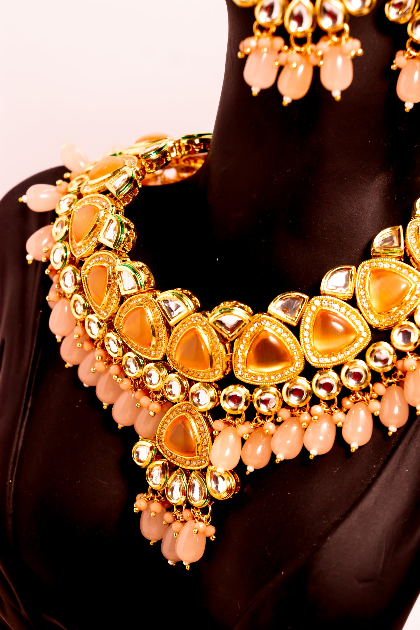 Jahan's Heritage Pink Kundan Necklace Set