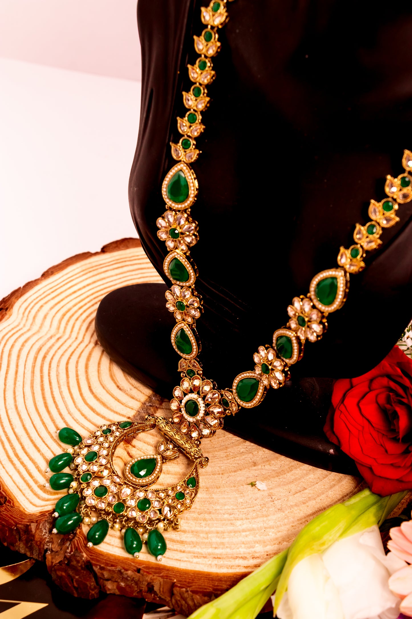 Padmavati's Opulence Polki Long Necklace Set