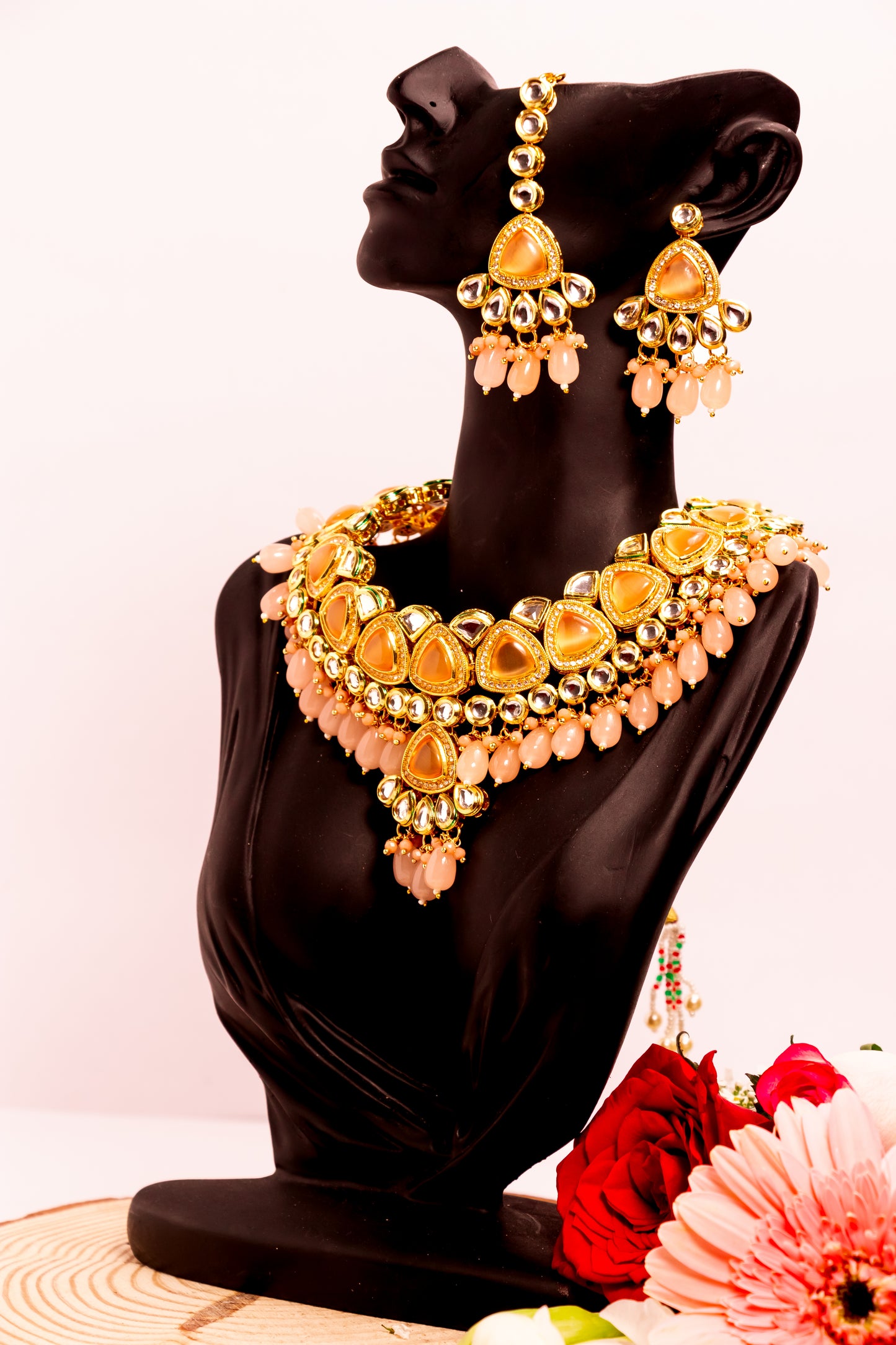 Jahan's Heritage Pink Kundan Necklace Set