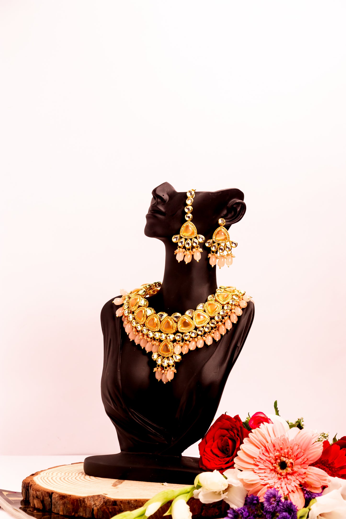 Jahan's Heritage Pink Kundan Necklace Set