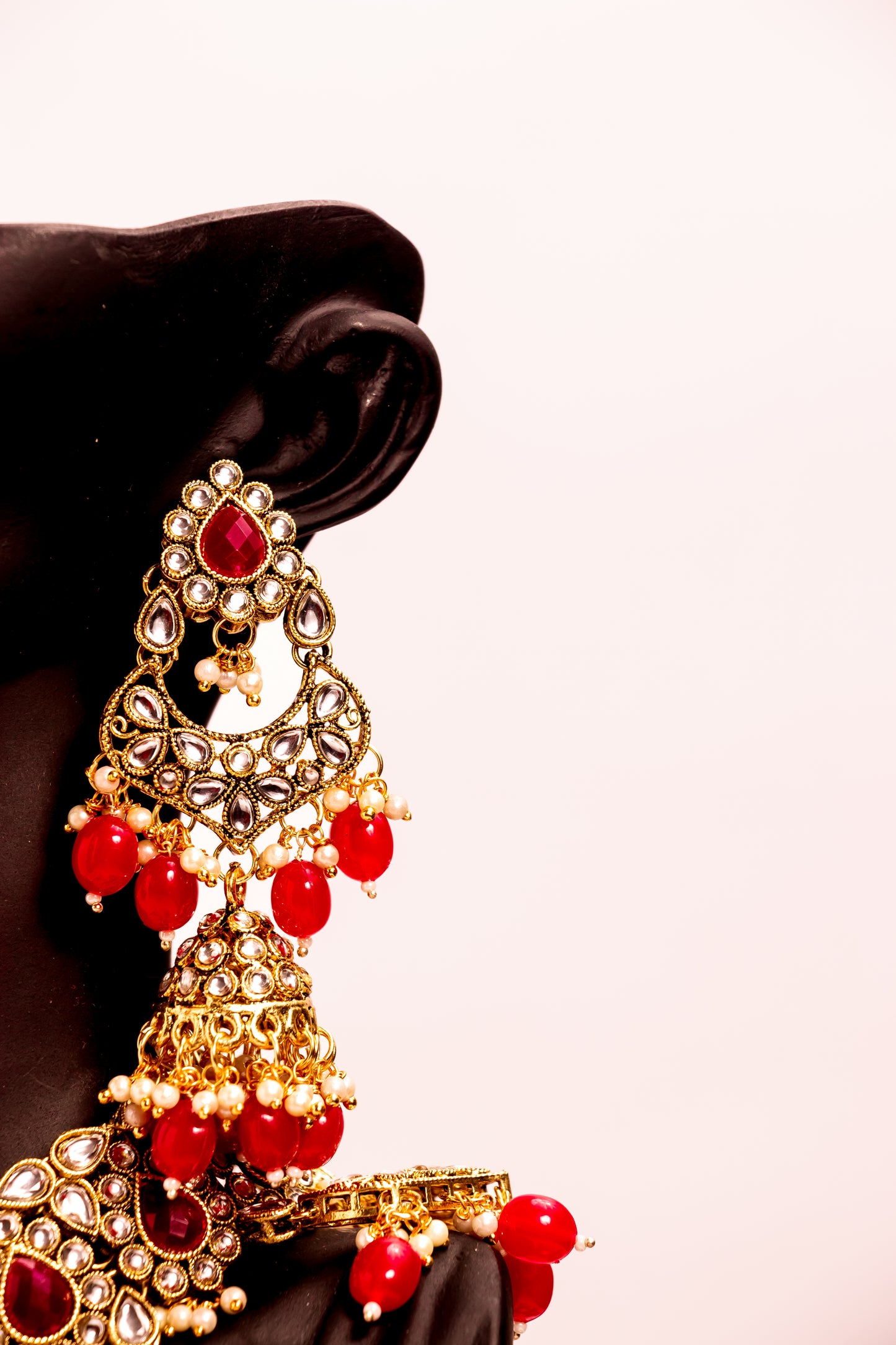Noor's Aura Red Kundan Necklace Set