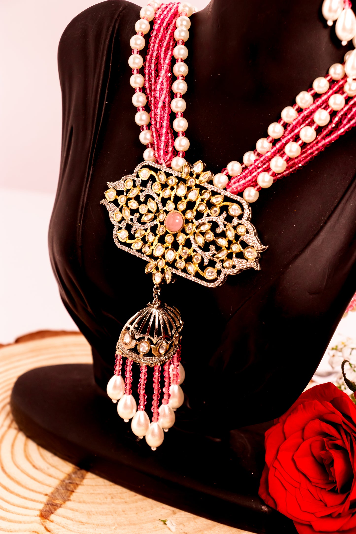 Padmavati's Mirage Polki Long Necklace Set