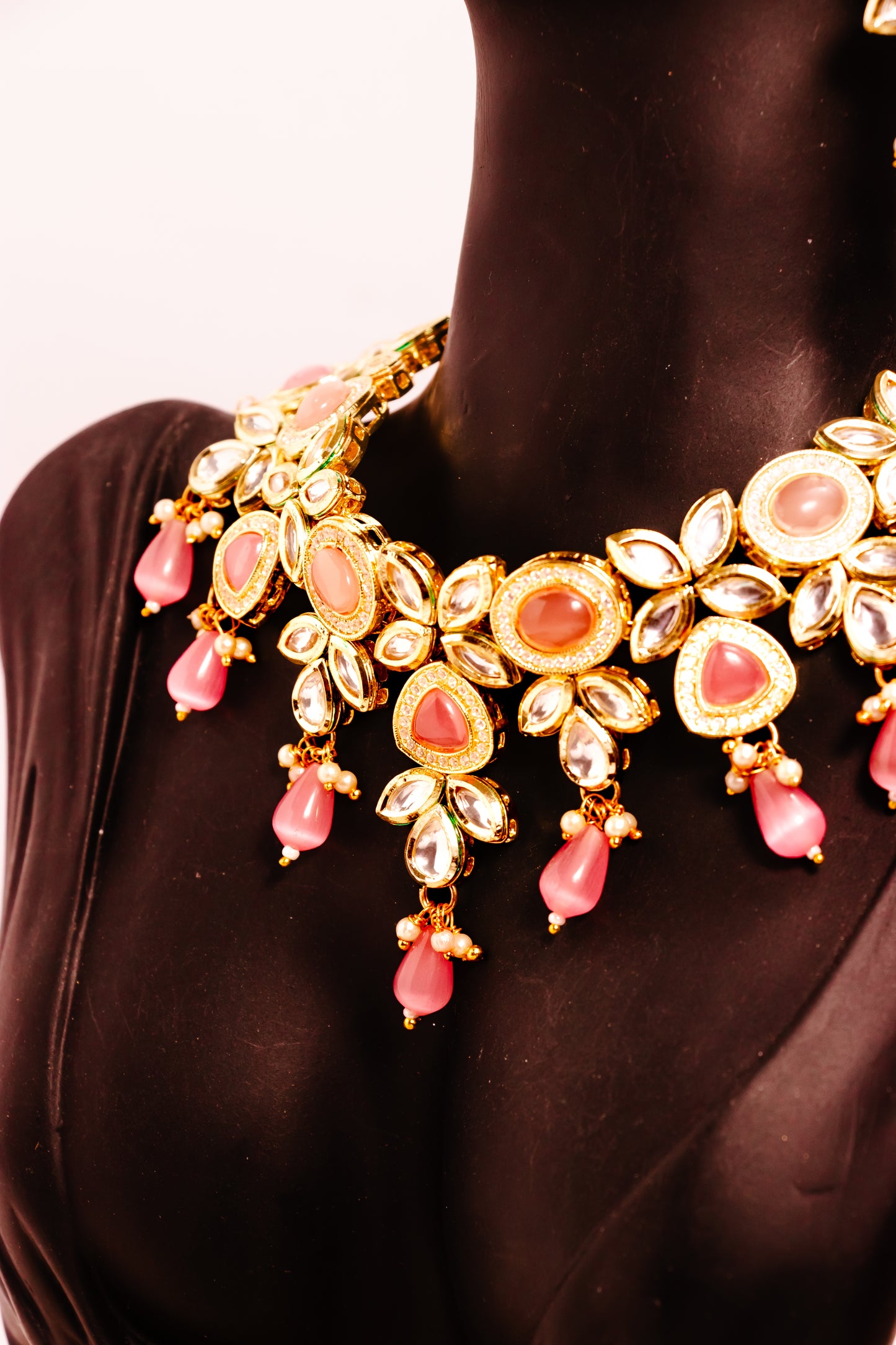 Noor's Vision Pink Kundan Necklace Set
