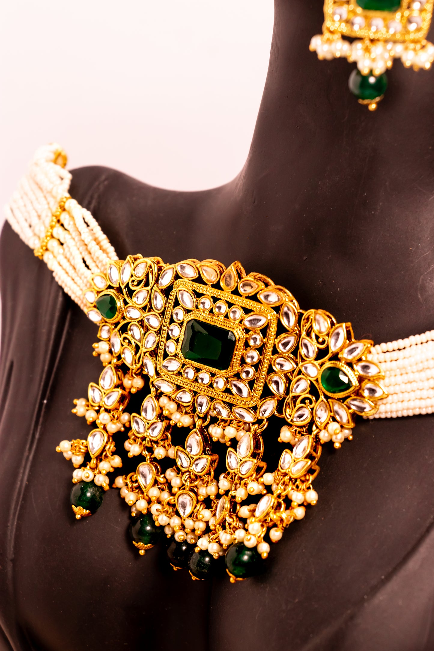 Padmavati's Silk Polki Choker Necklace Set