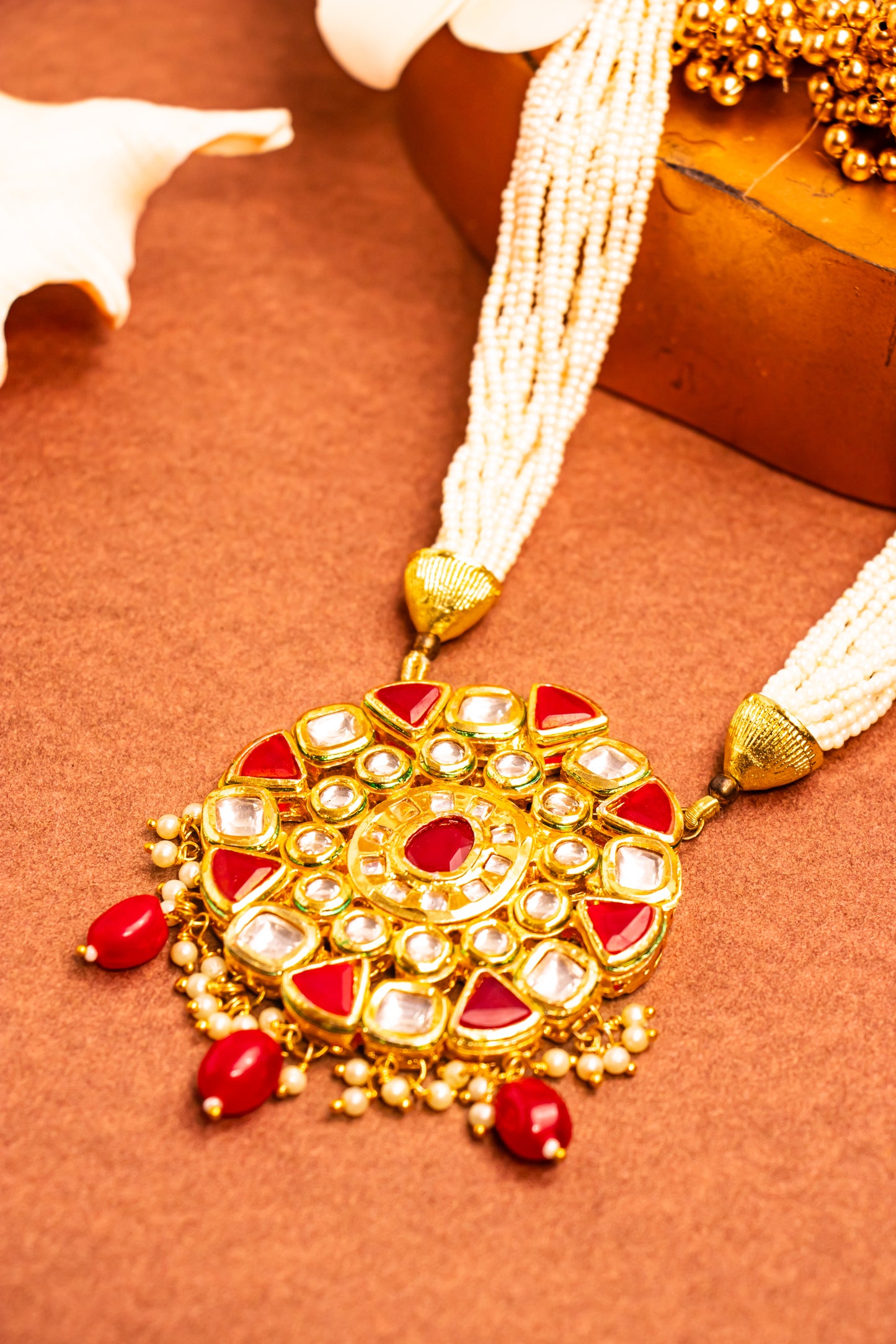 Noor's Splendor Kundan & Pearl Long Necklace Set