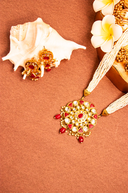 Noor's Splendor Kundan & Pearl Long Necklace Set