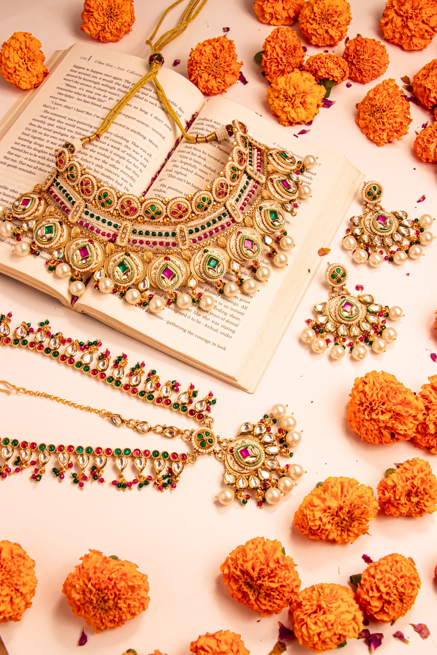 Indra Kundan Semi Bridal Necklace Set