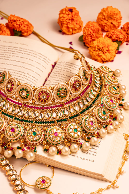 Padmavati's Grace Semi Bridal Necklace Set