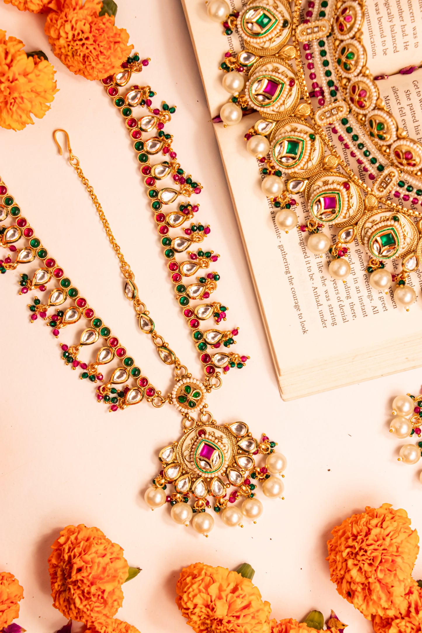 Indra Kundan Semi Bridal Necklace Set