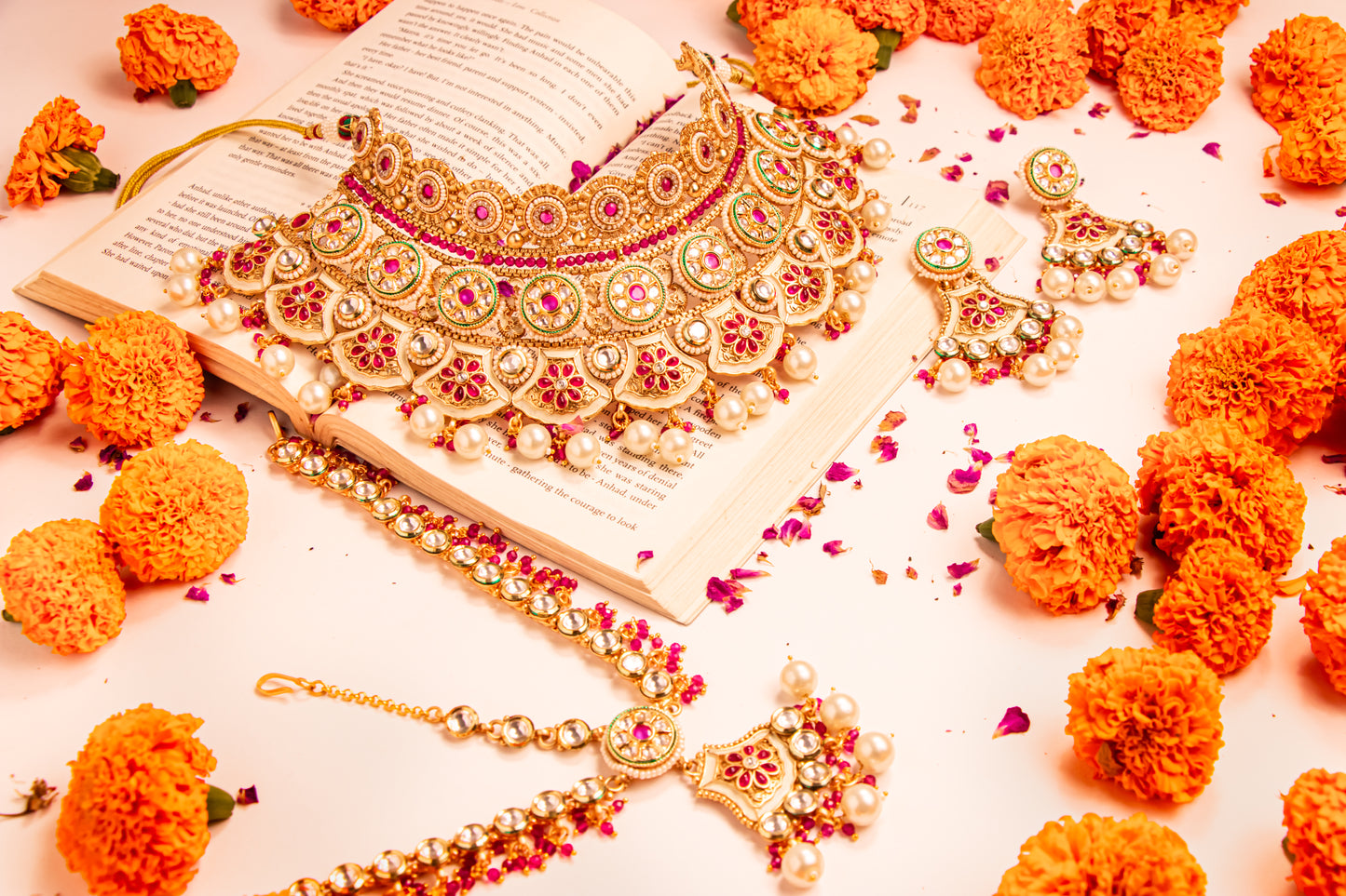 Chandrika Semi Bridal Kundan Necklace Set