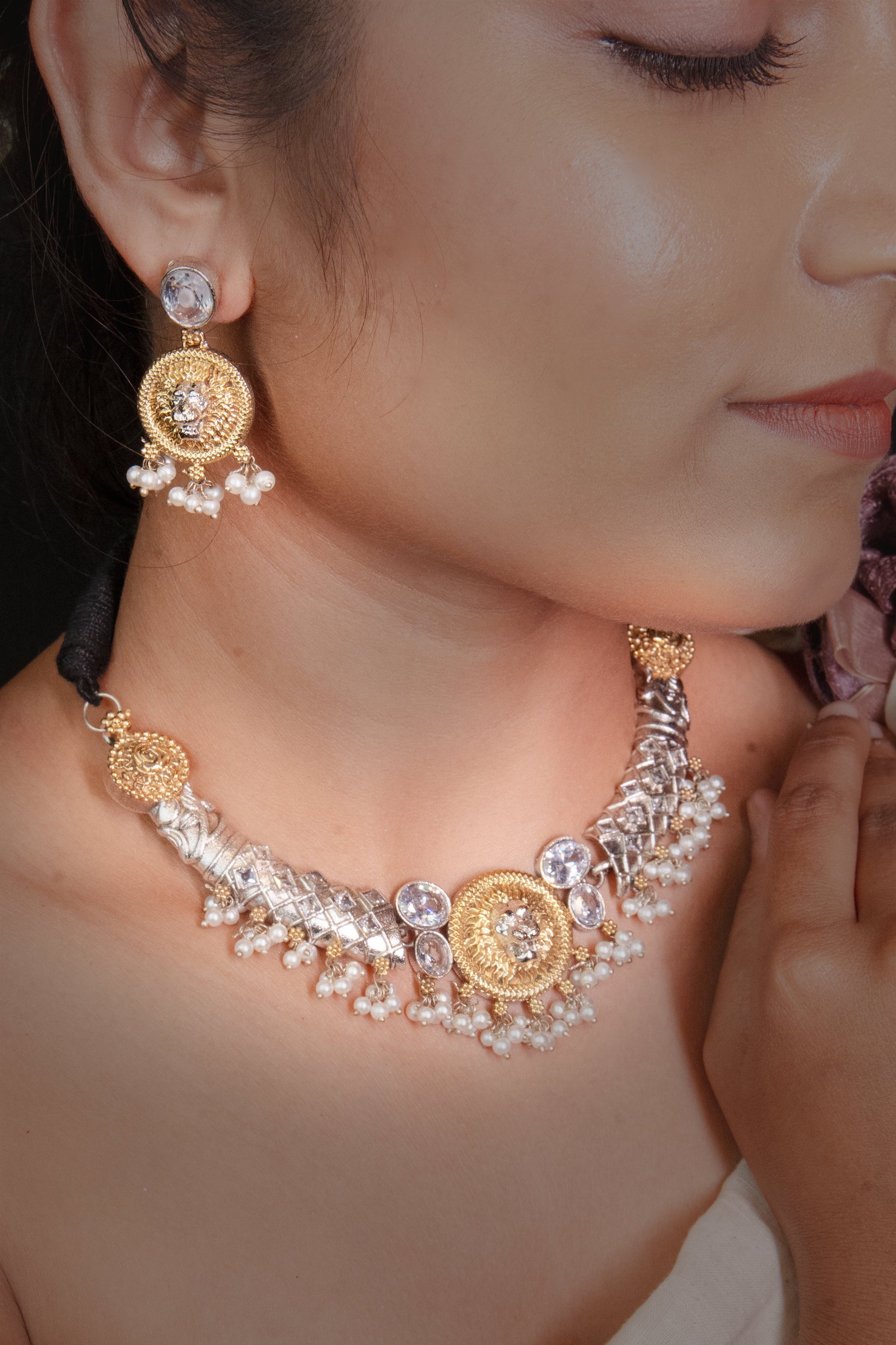 Midnight Whisper White Necklace Set - ELYSIAN GODDESS