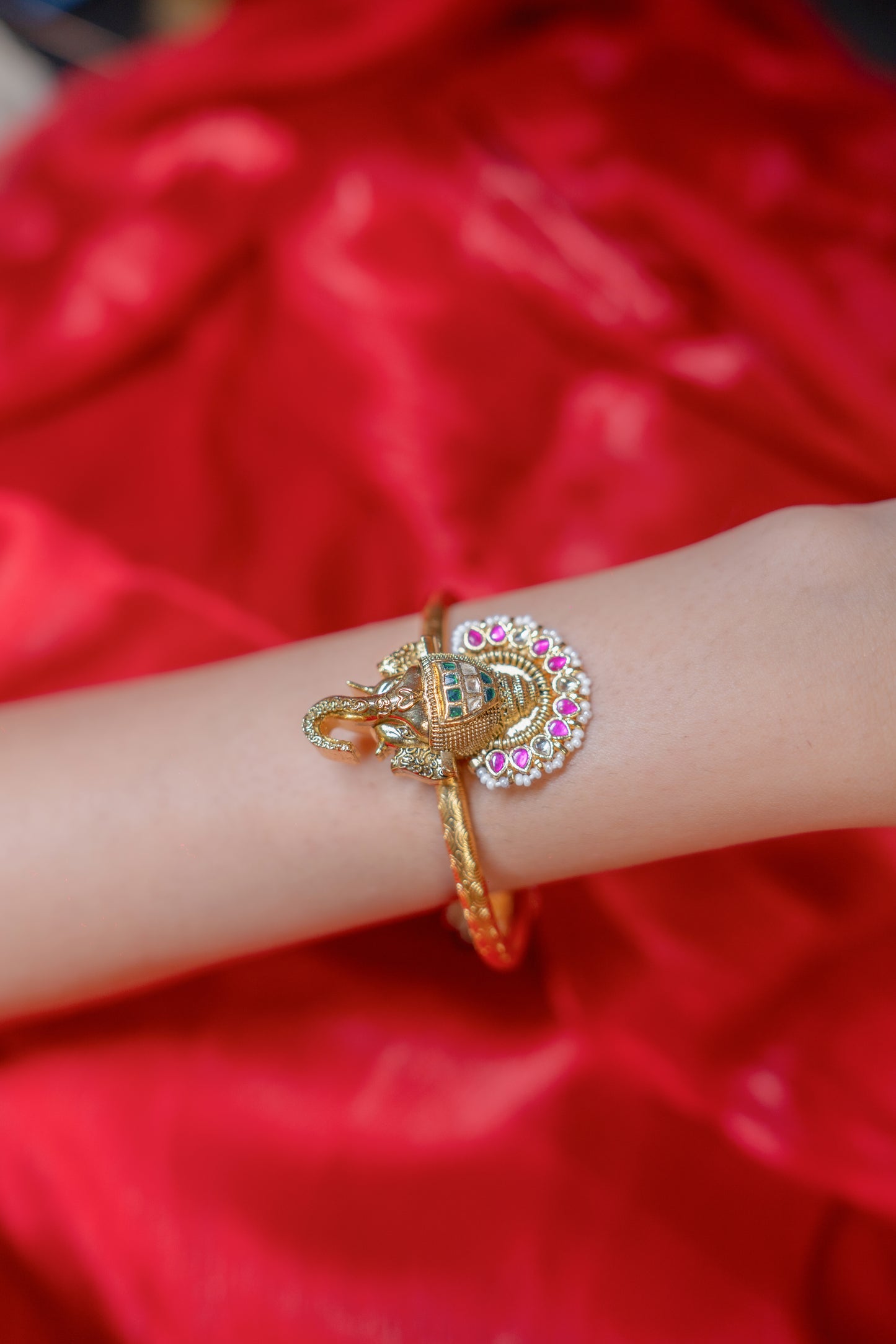Ganesha Kundan Padmavati Bracelet