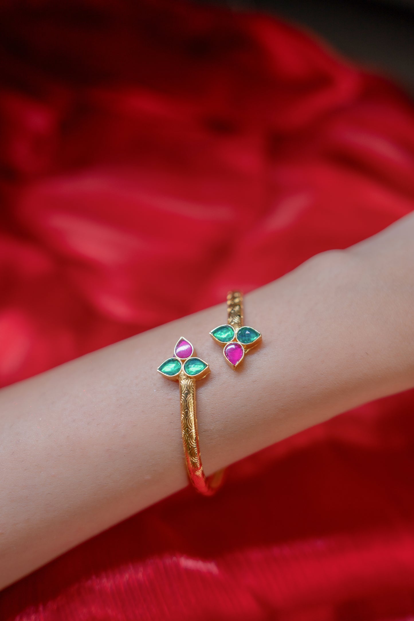 Mystic Green Padmavati Kundan Bracelet