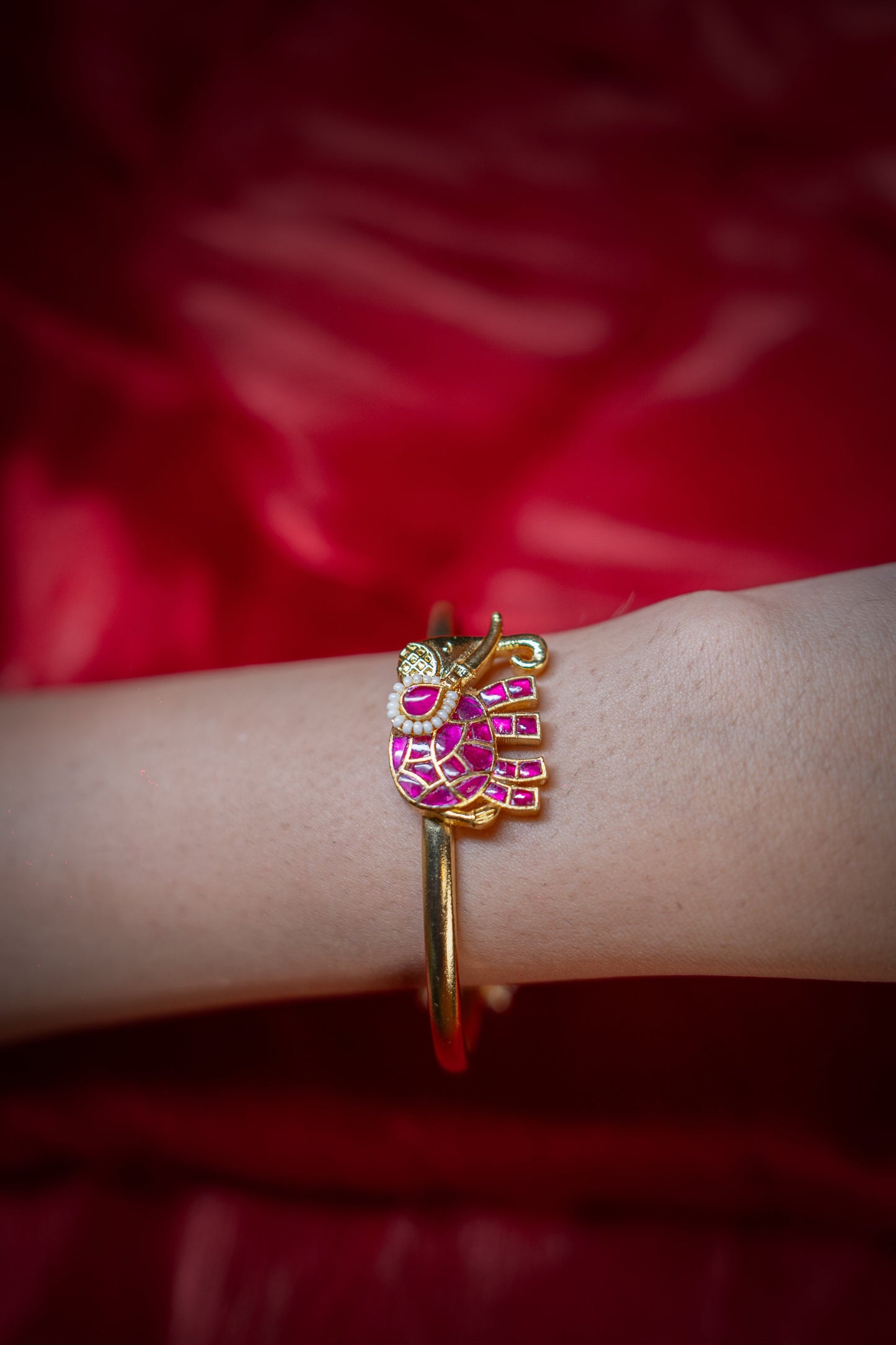 Padmavat Ruby Golden Bracelet - ELYSIAN GODDESS