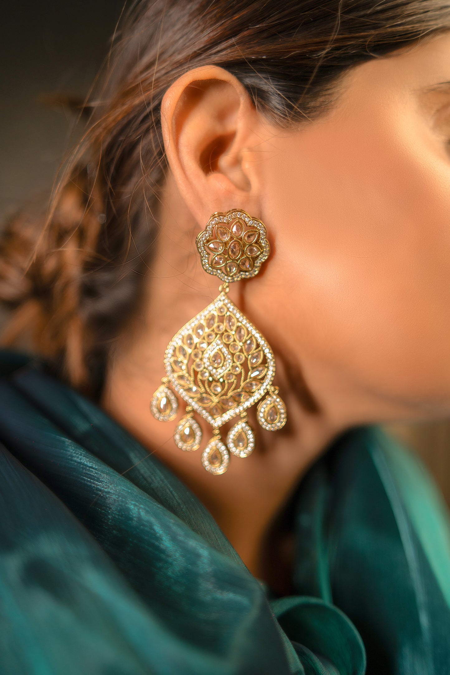 Noor-E-Jahan Radiant Jewel Polki Earrings
