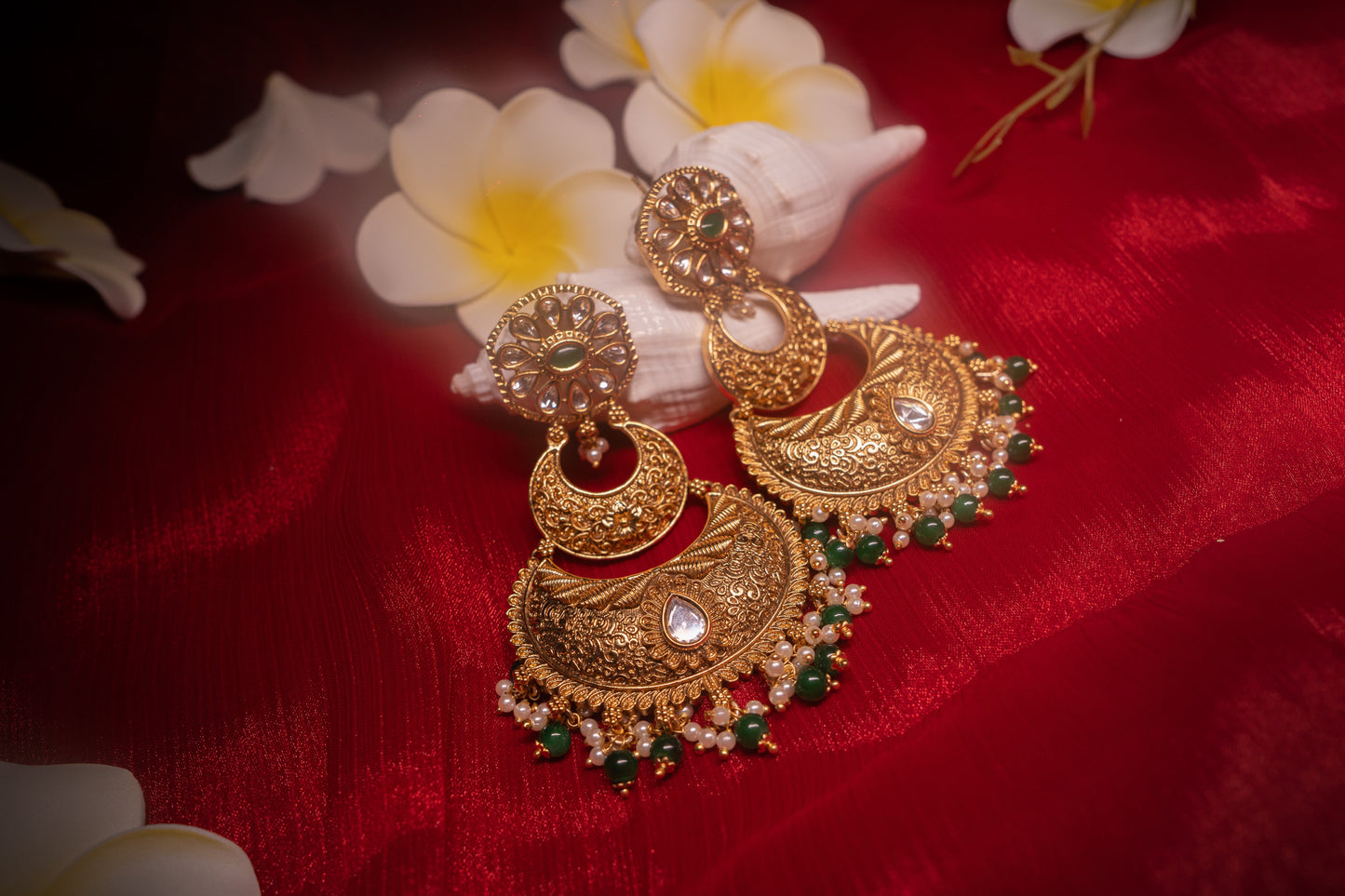 Ethereal Warrior Kundan Earrings - ELYSIAN GODDESS