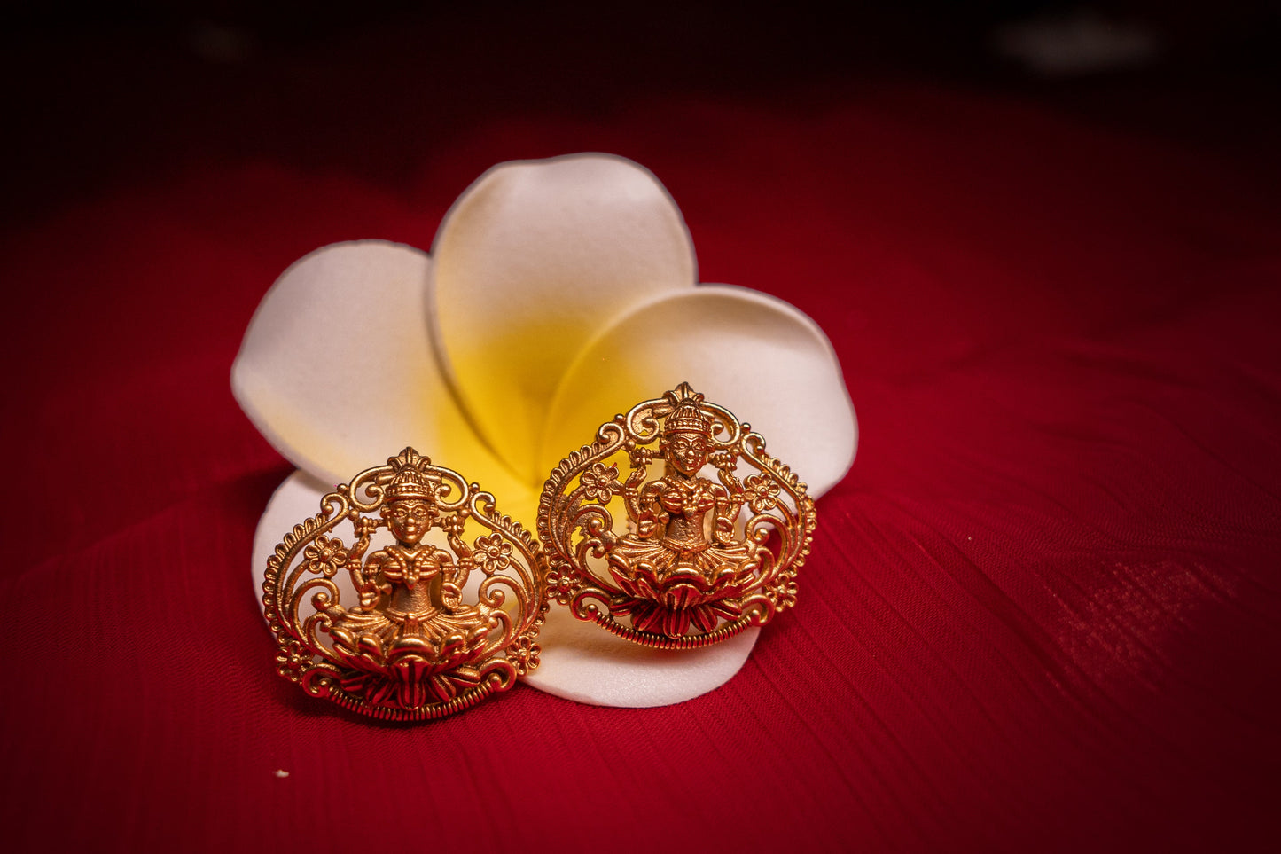 Meenakshi Golden Earrings - ELYSIAN GODDESS