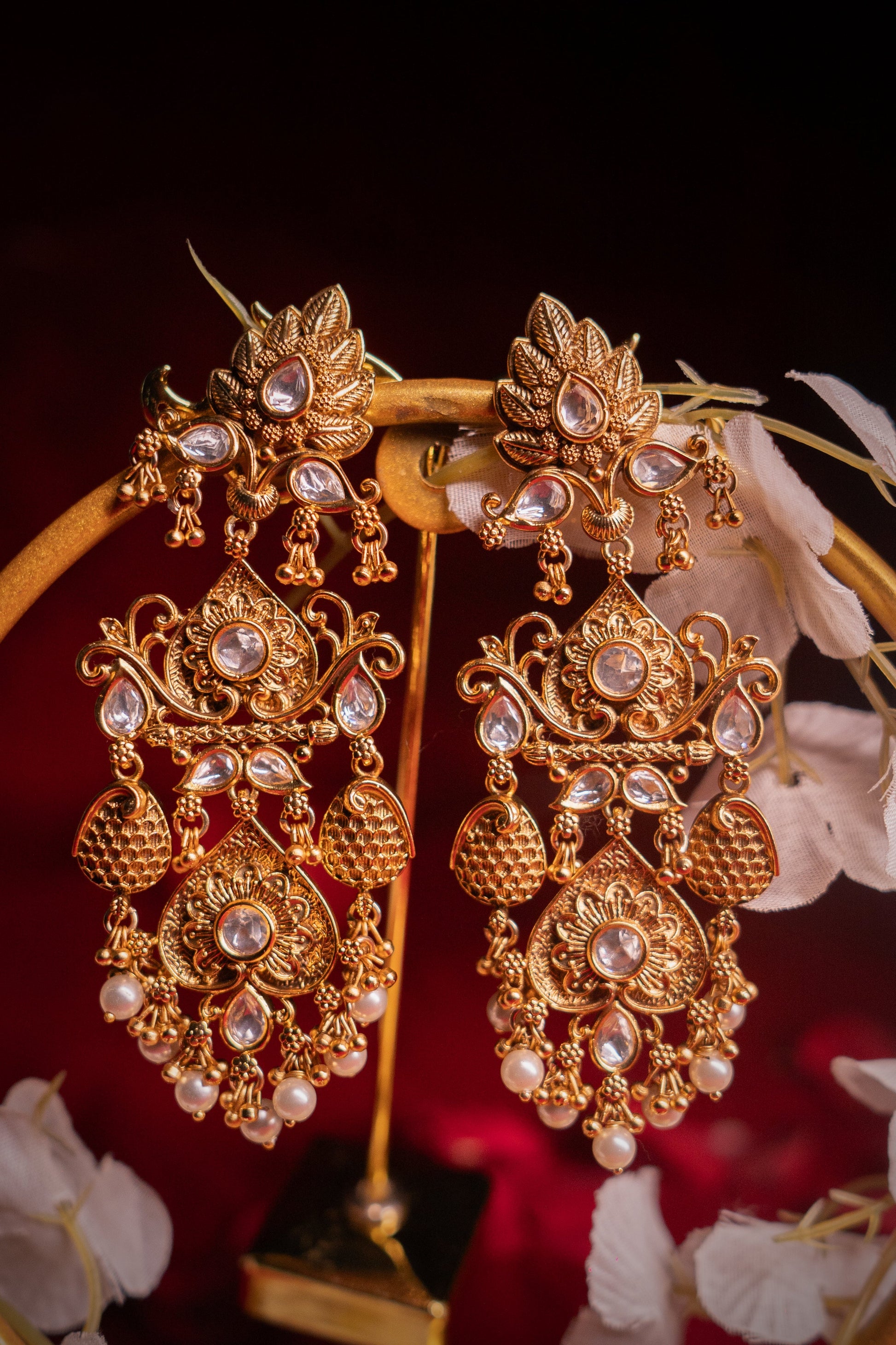 Padmavati Mirage Polki Earrings - ELYSIAN GODDESS