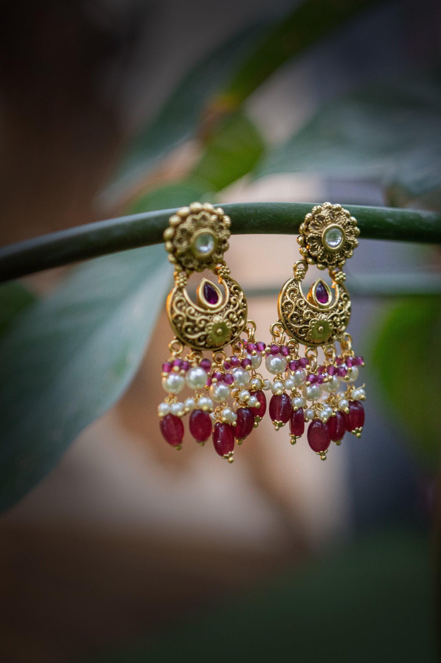 Mystic Blossom Kundan Earrings - ELYSIAN GODDESS