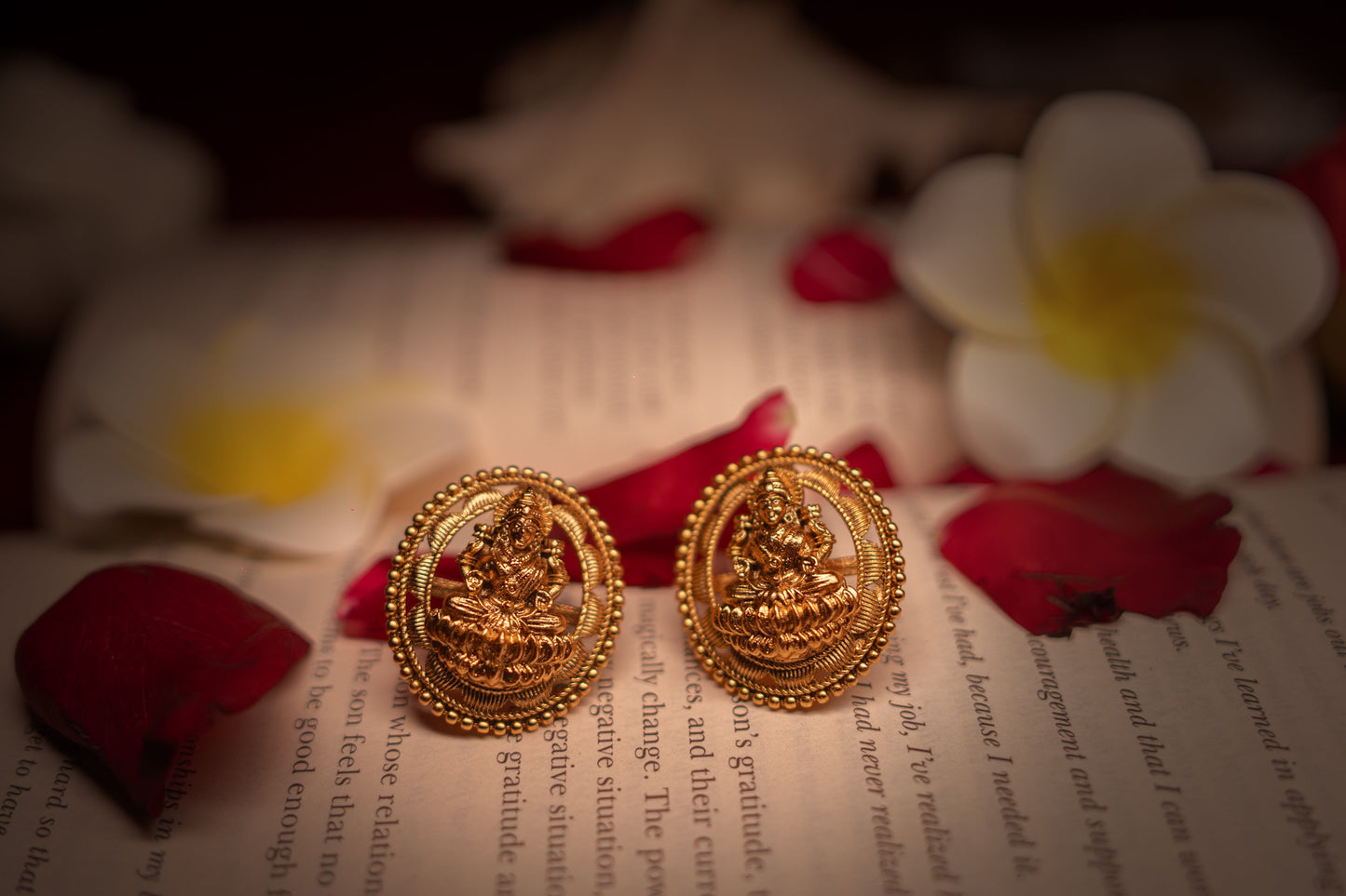 Queen’s Blossom Golden Earrings - ELYSIAN GODDESS