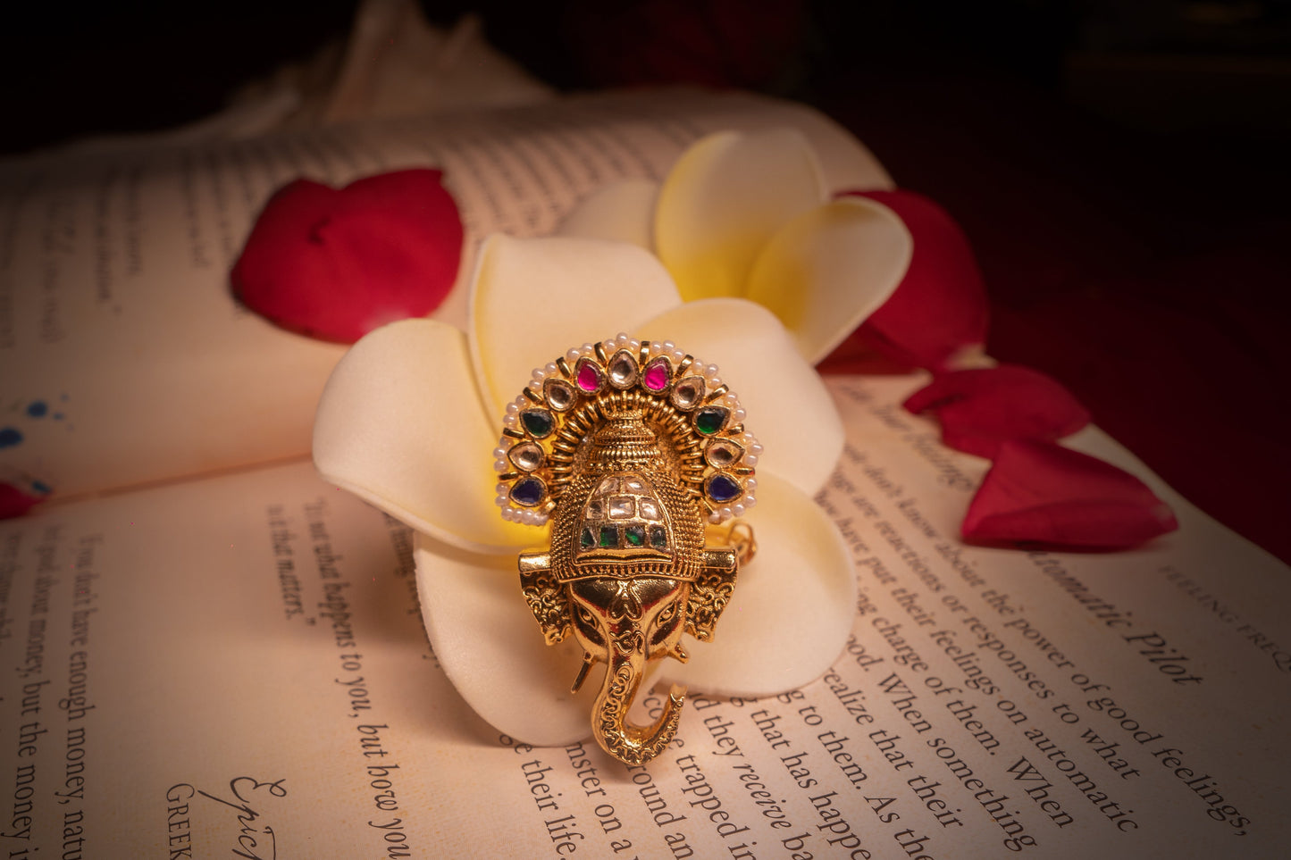 Gajanan Adjustable Kundan Ring - ELYSIAN GODDESS