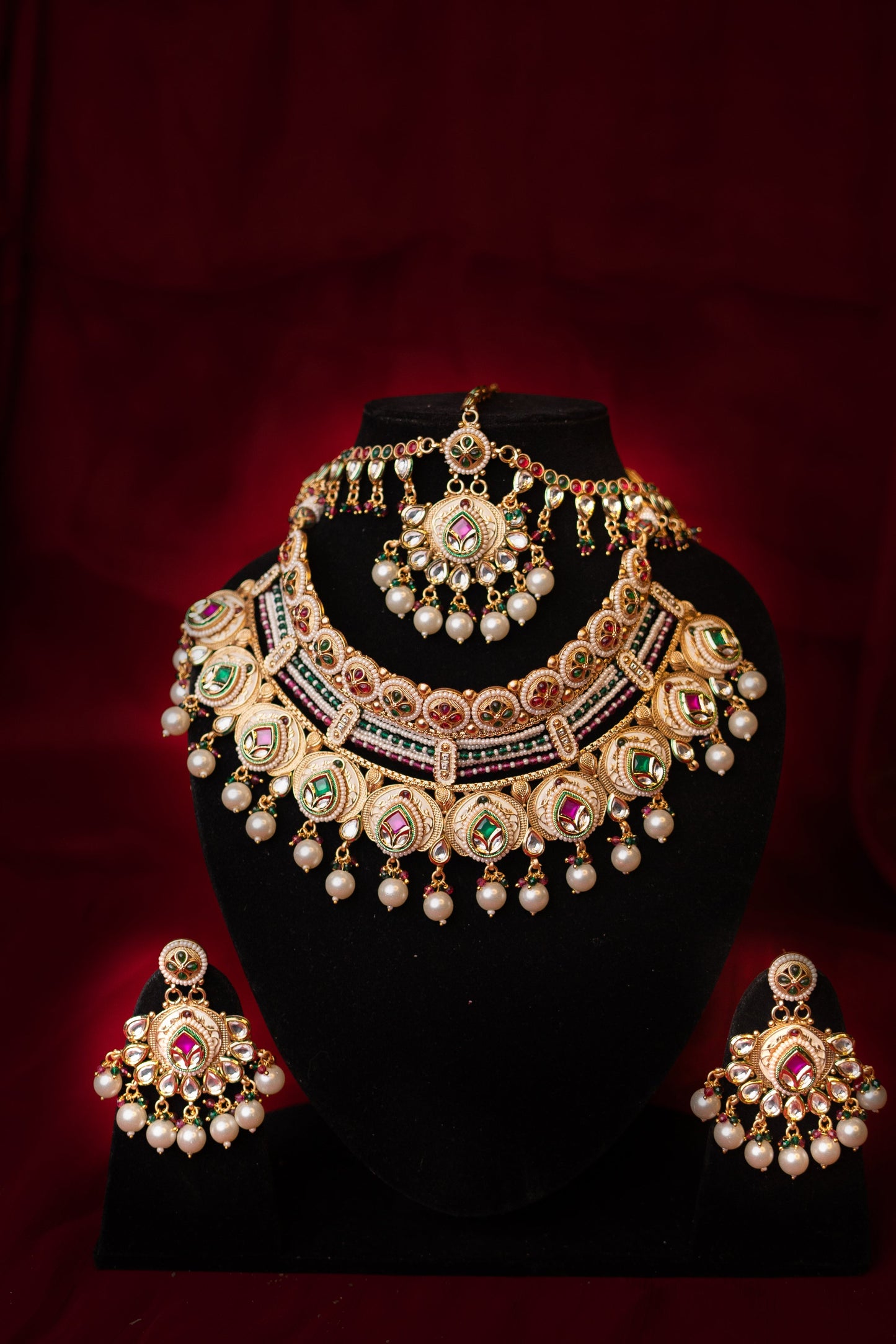 Indra Kundan Semi Bridal Necklace Set