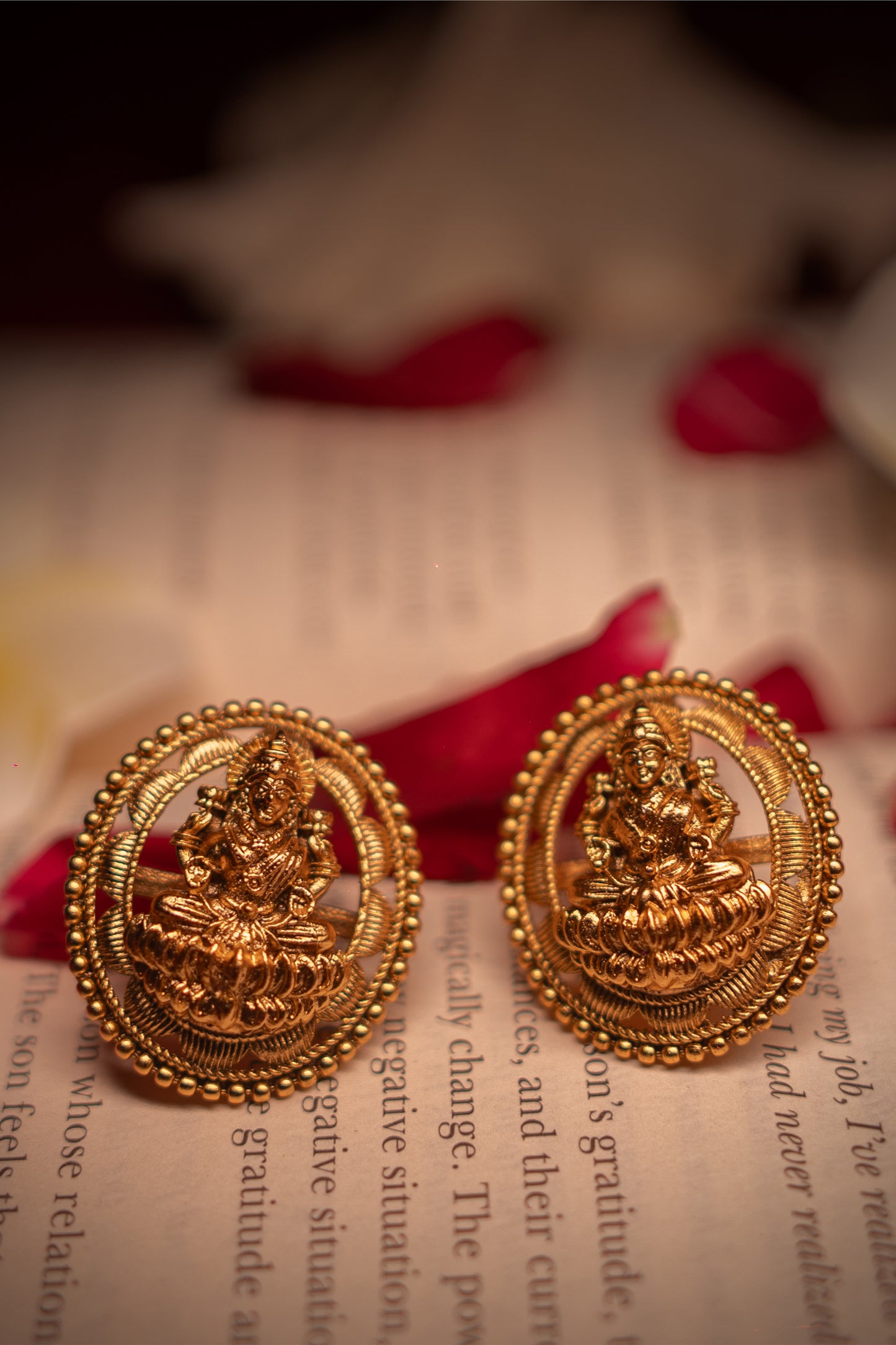 Queen’s Blossom Padmavati Golden Earrings