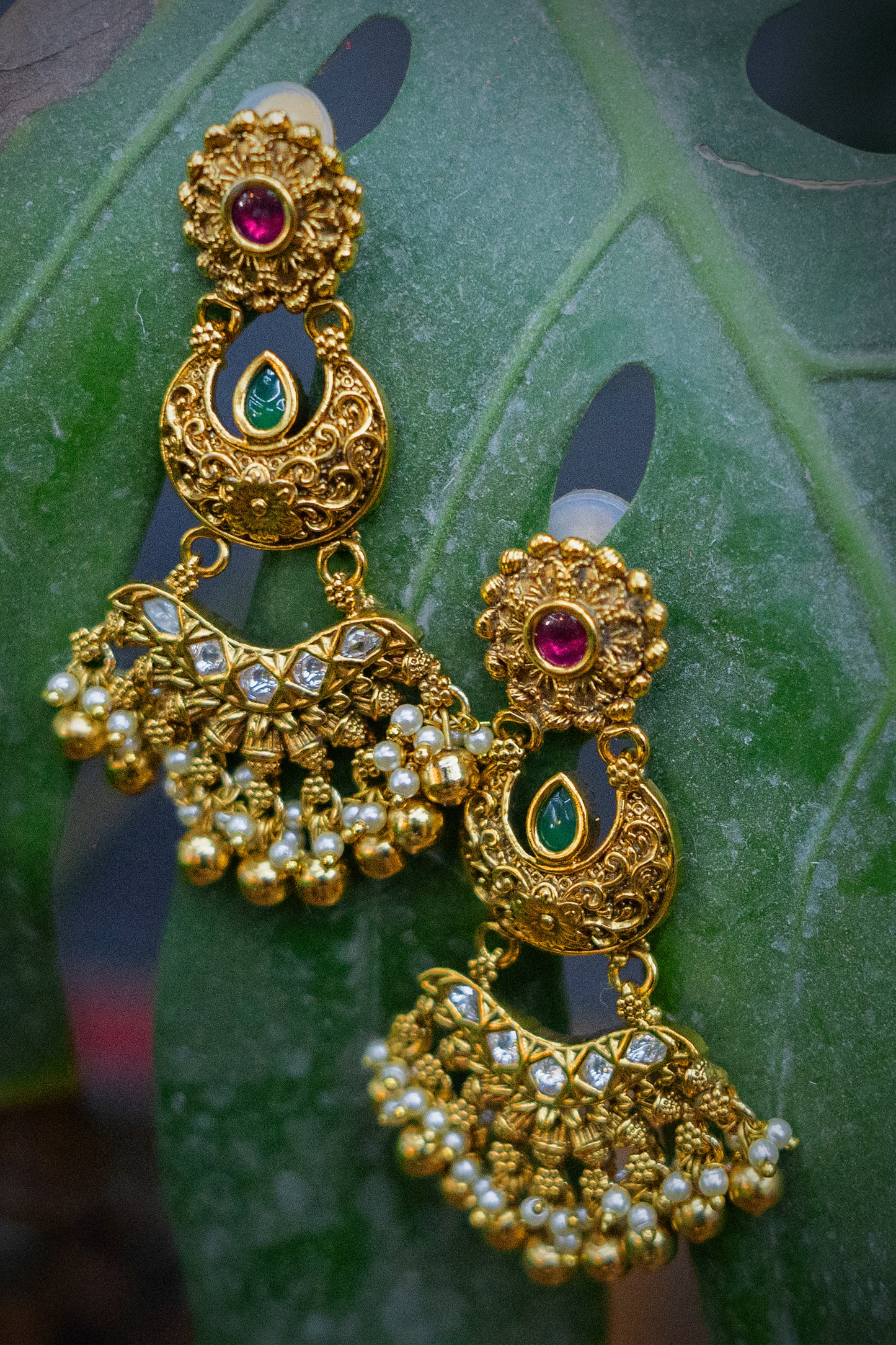 Majestic Petal Kundan Padmavati Earrings