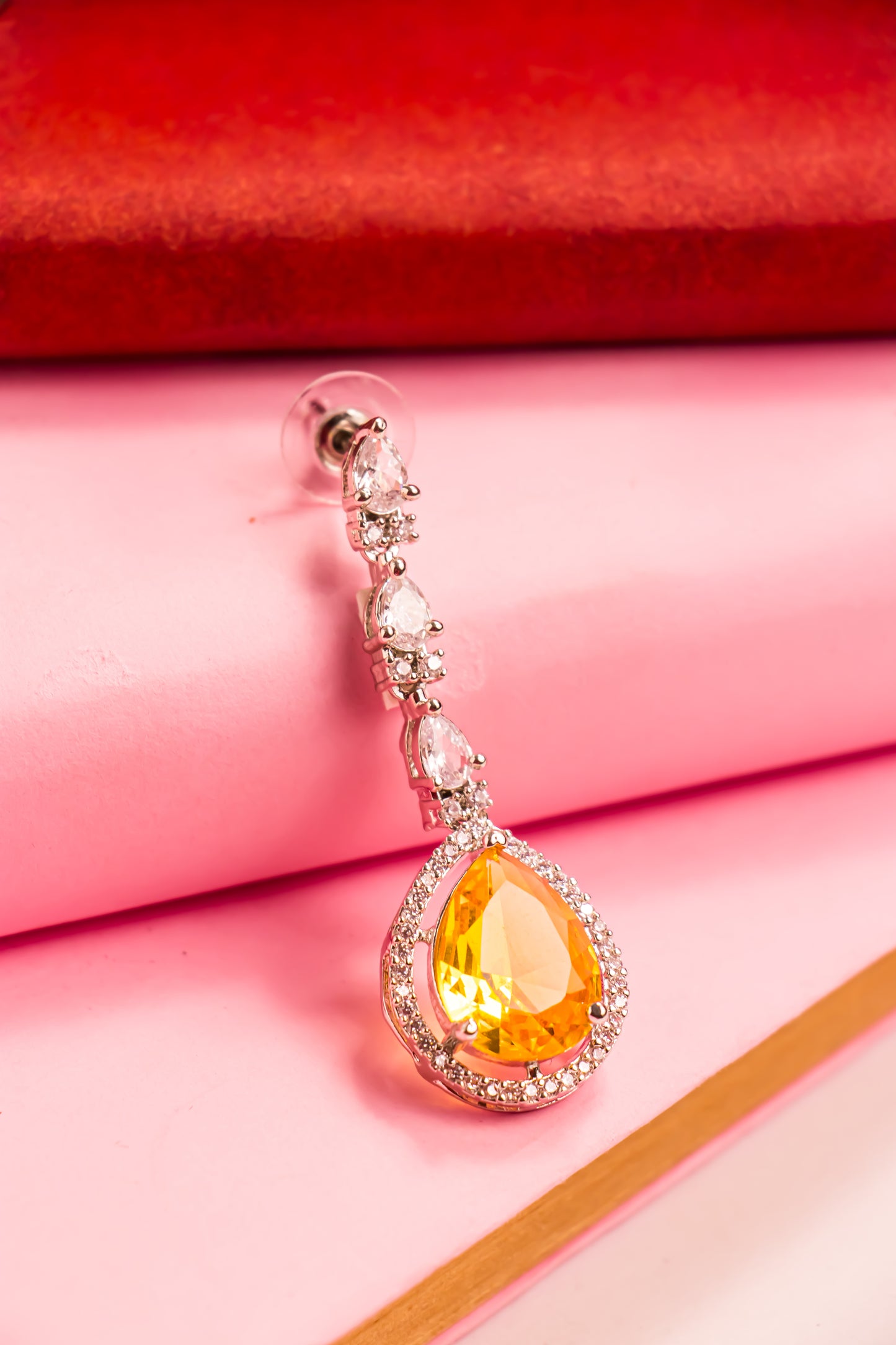 Yellow Sapphire Crown Necklace Set