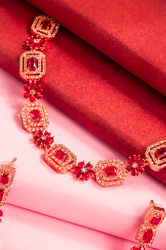 Ruby Throne Necklace Set