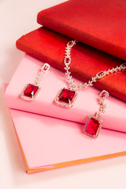 Athena’s Ruby Crown Necklace Set