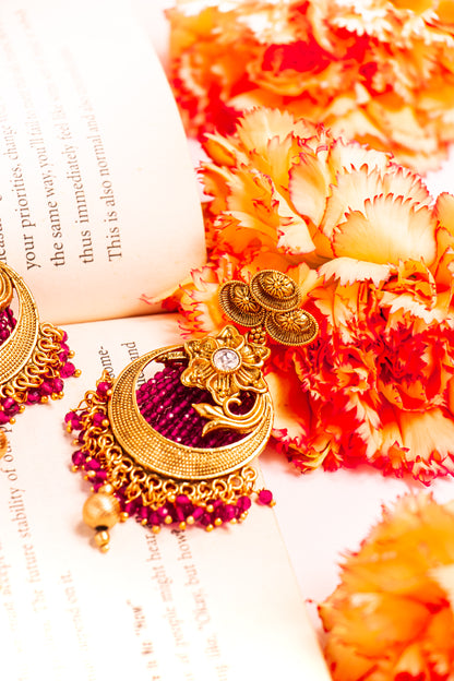Chitralekha Elegance Ruby Necklace Set
